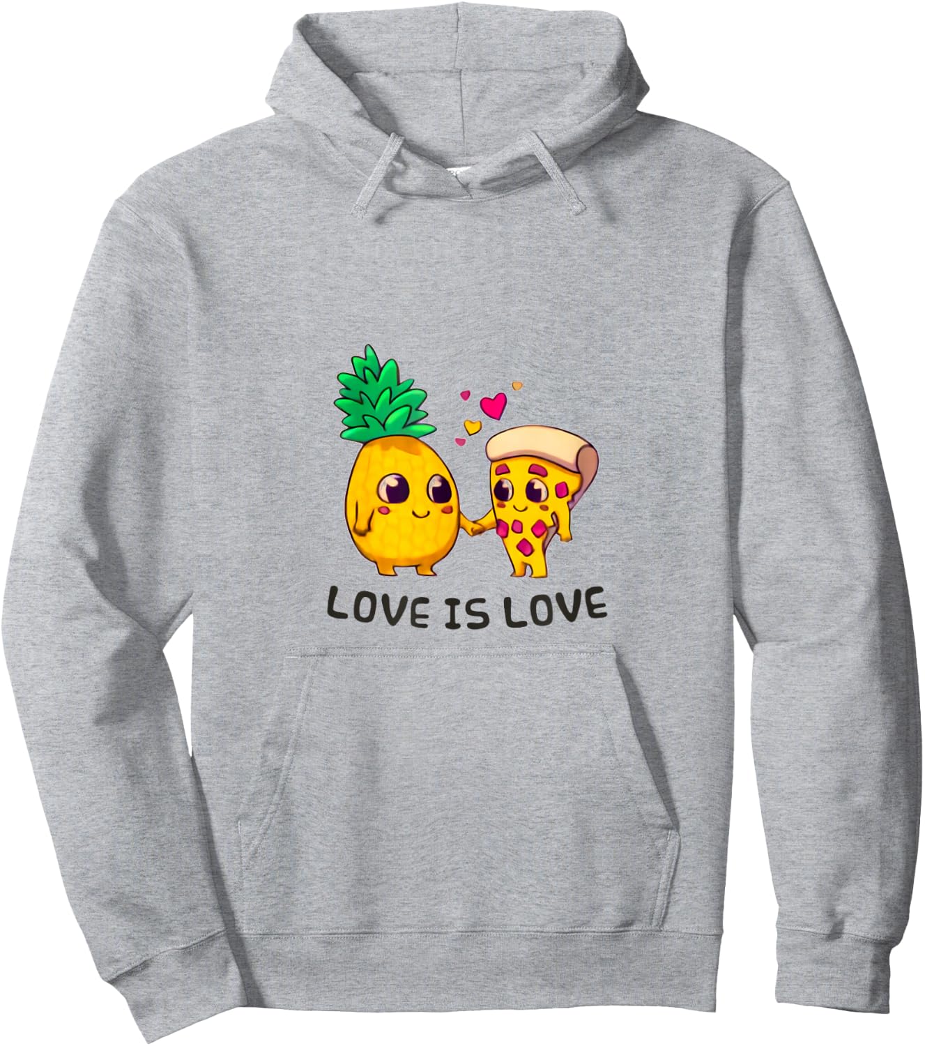 Love is Love Cute Pride Pineapple Pizza Hoodie - Hoodie | Ash