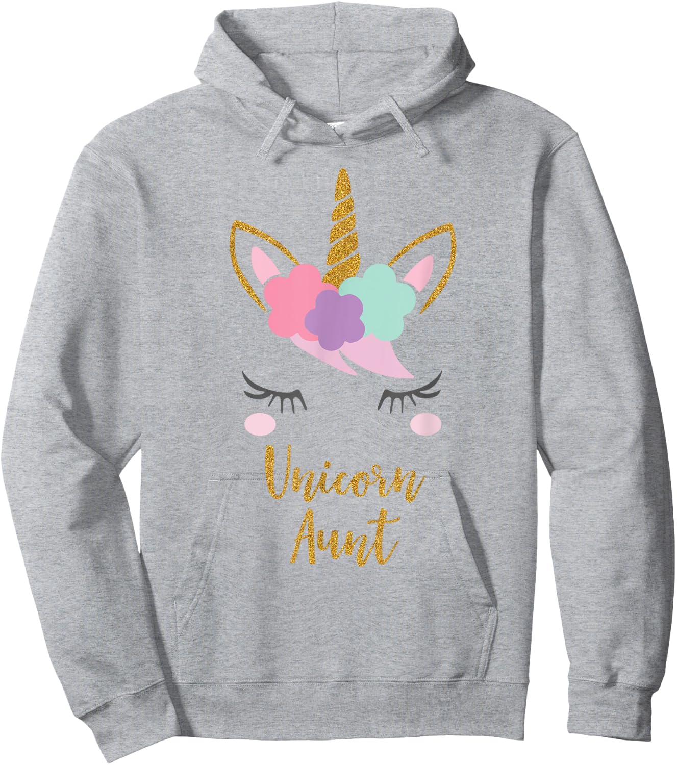 Unicorn Aunt Shirt, Aunt of the Birthday Girl Gift Hoodie - Hoodie | Ash