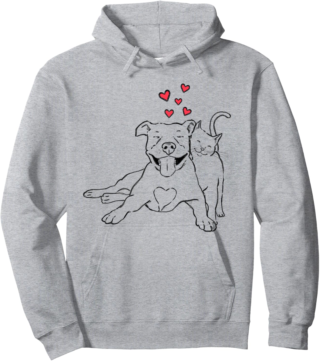 Pitties and Kitties, Dog and Cat Lover, Pitbull Mom, Cat Mom Hoodie - Hoodie | Ash