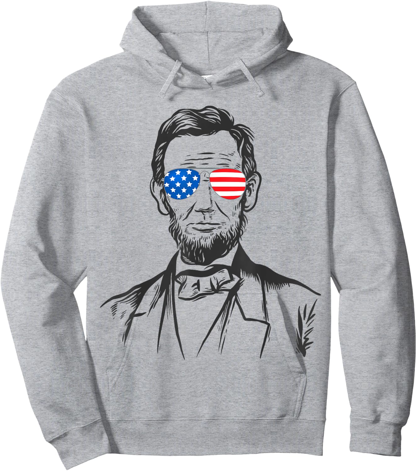 President Abraham Lincoln Portrait USA America Sunglasses Hoodie - Hoodie | Ash