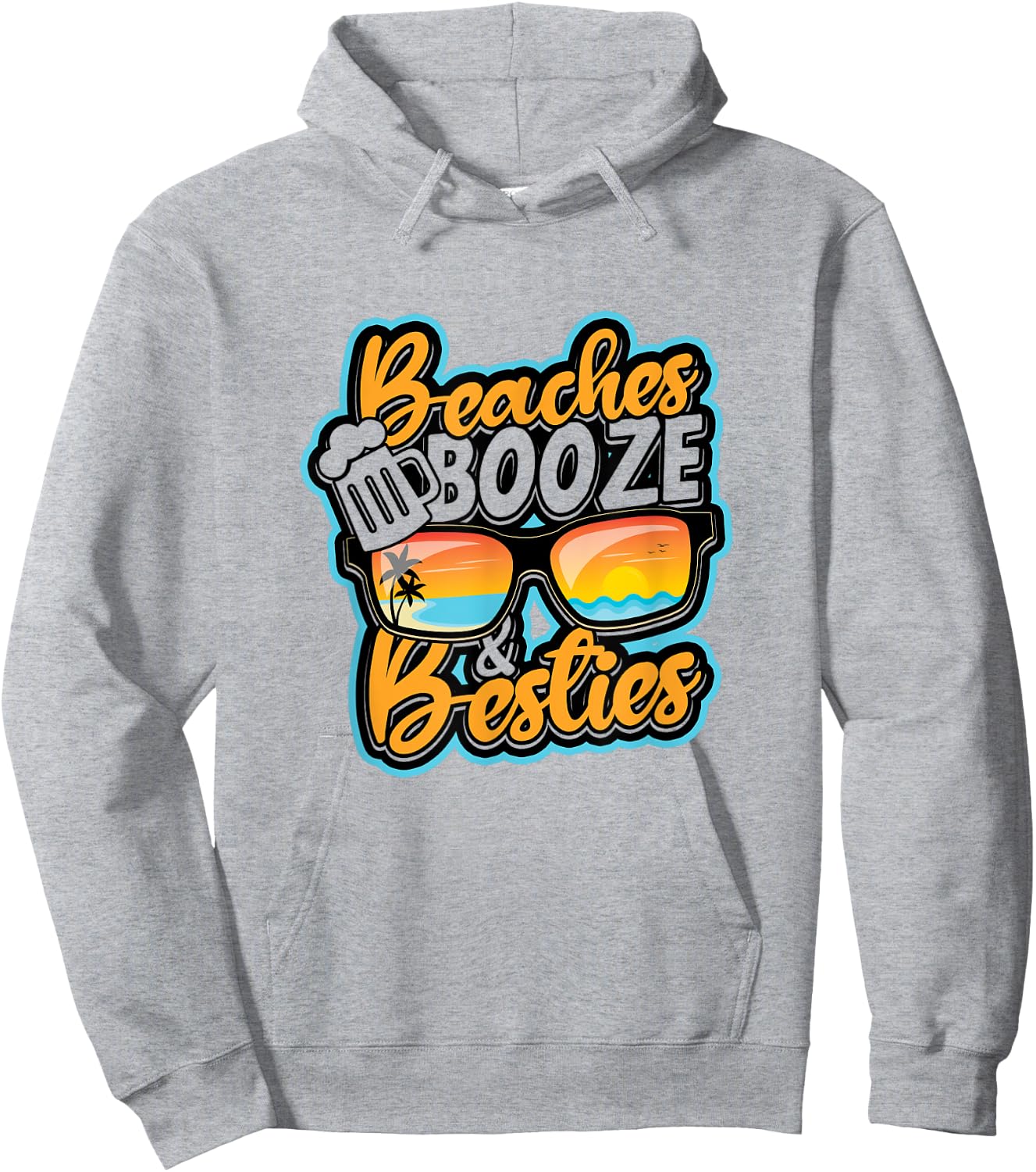 Beaches booze & besties - Beer Drinking Nature Party Men Women Hoodie - Hoodie | Ash
