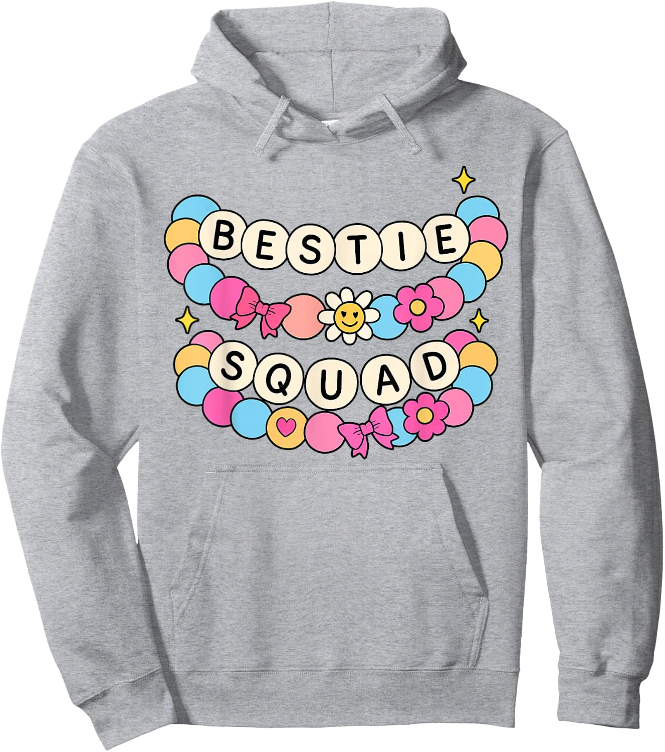 Bestie Squad Twinning Best Friend Matching Girls Bracelets Hoodie - Hoodie | Ash