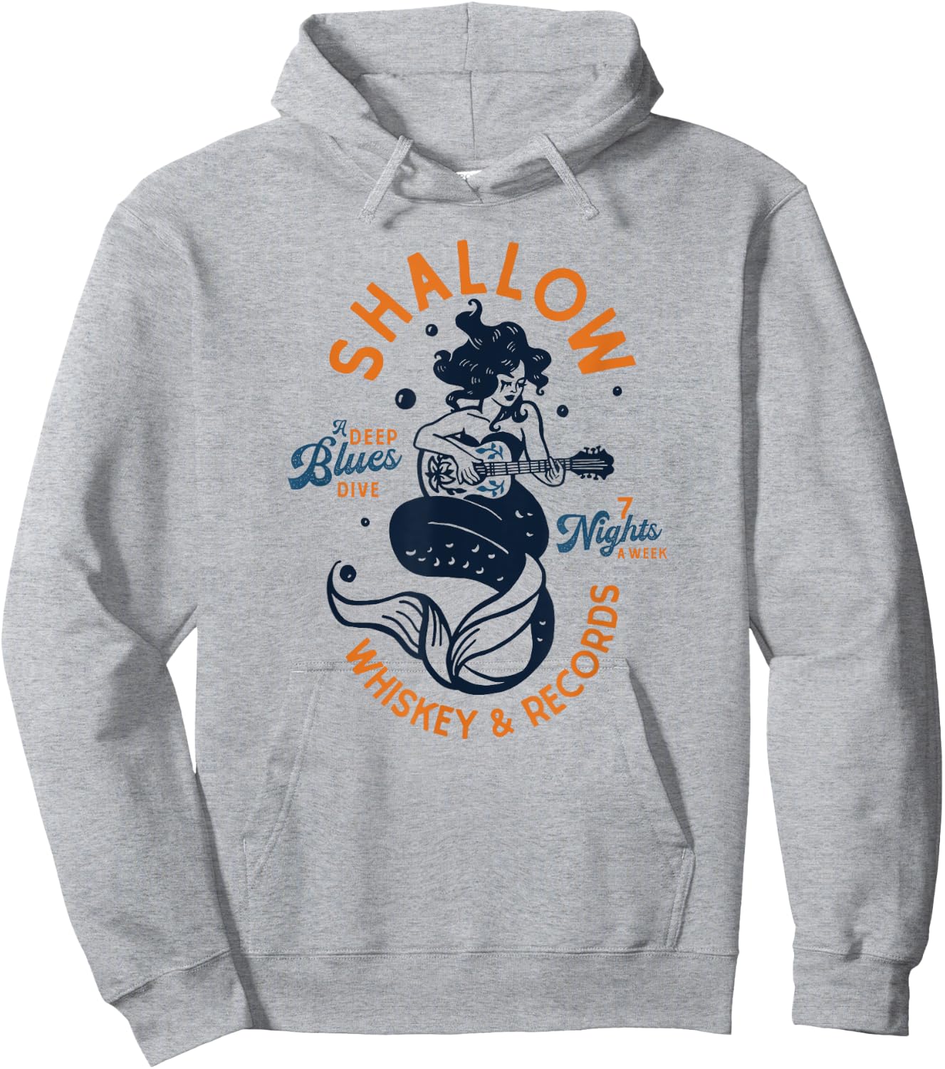 Shallow Whiskey & Records: A Deep Blues Dive. Pinup Mermaid Hoodie - Hoodie | Ash