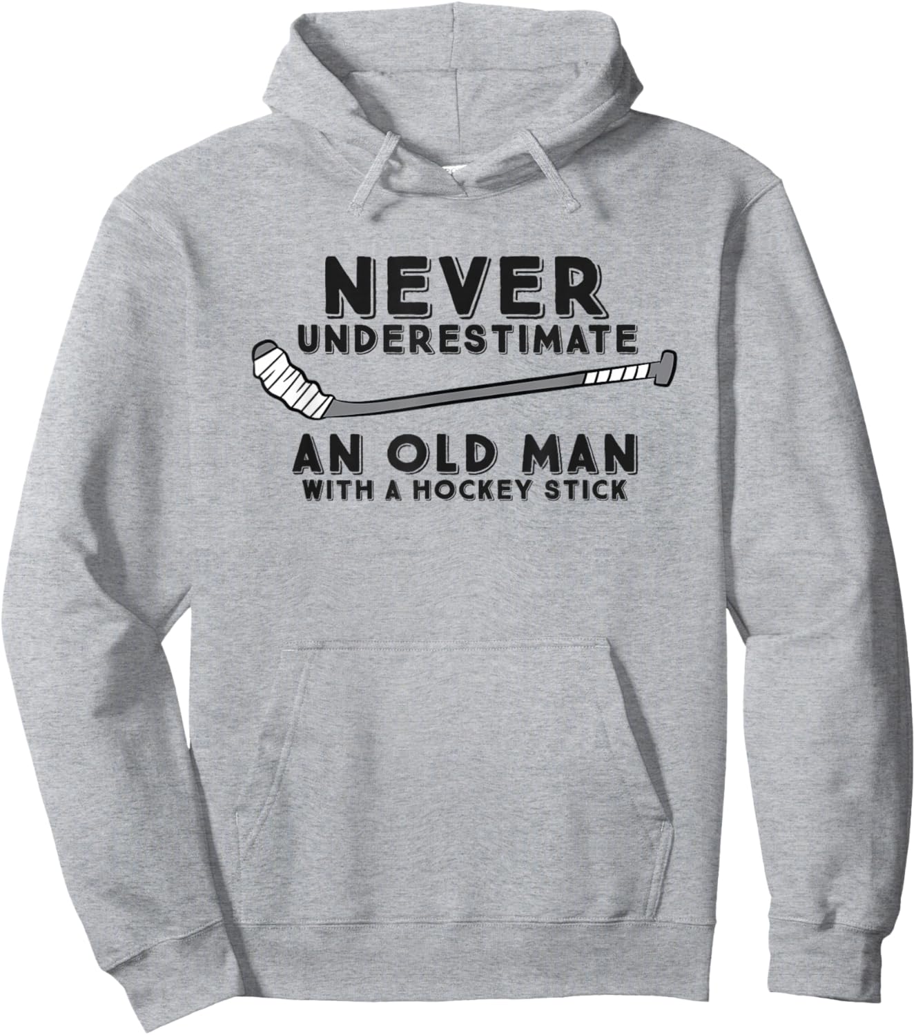 Never Underestimate An Old Man With A Stick Retired Hockey Hoodie - Hoodie | Ash