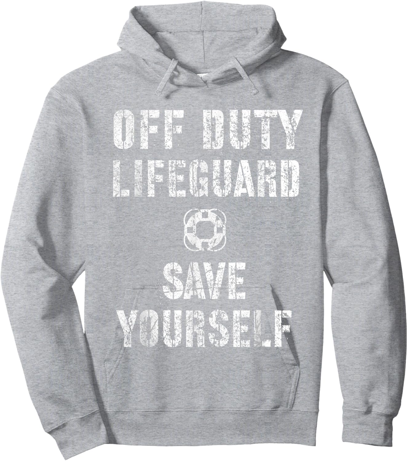 Cute SAVE YOURSELF OFF DUTY Lifeguard Swimming Pool Beach Hoodie - Hoodie | Ash