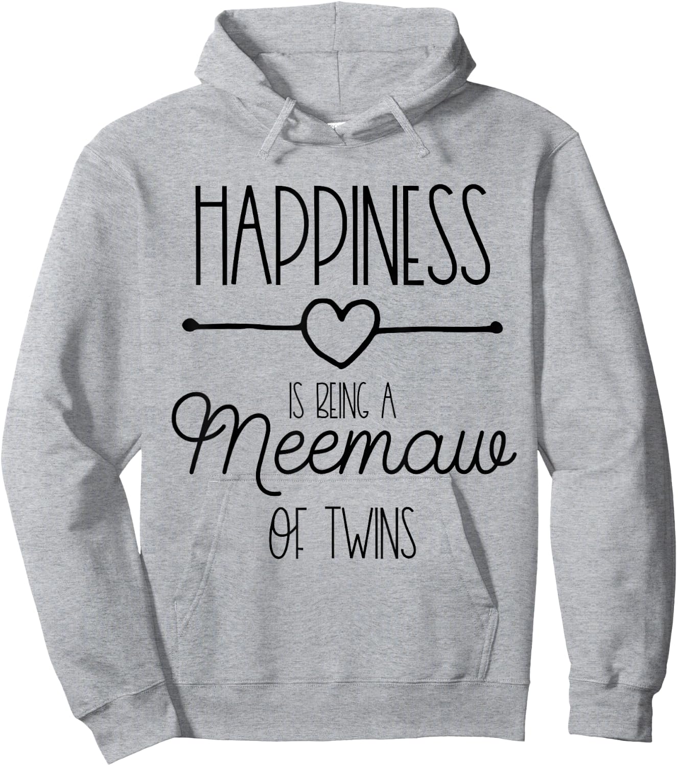 Happiness Is Being A Meemaw To Be Grandma Twins Announcement Hoodie - Hoodie | Ash