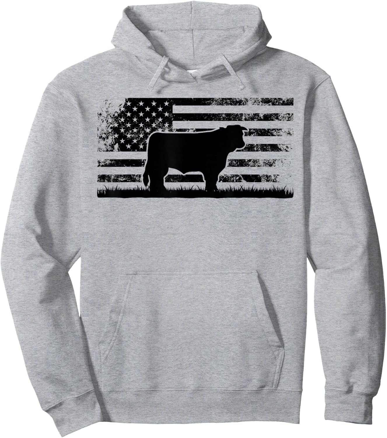 Hereford Rancher - American Flag for Hereford Cow Farmer Hoodie - Hoodie | Ash