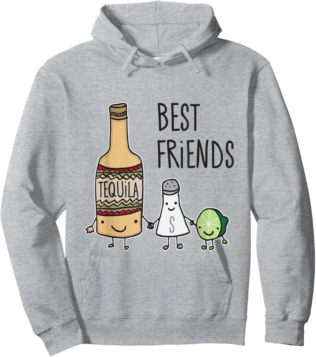 Tequila Salt and Lime Best Friends Margarita T Shirt Hoodie - Hoodie | Ash