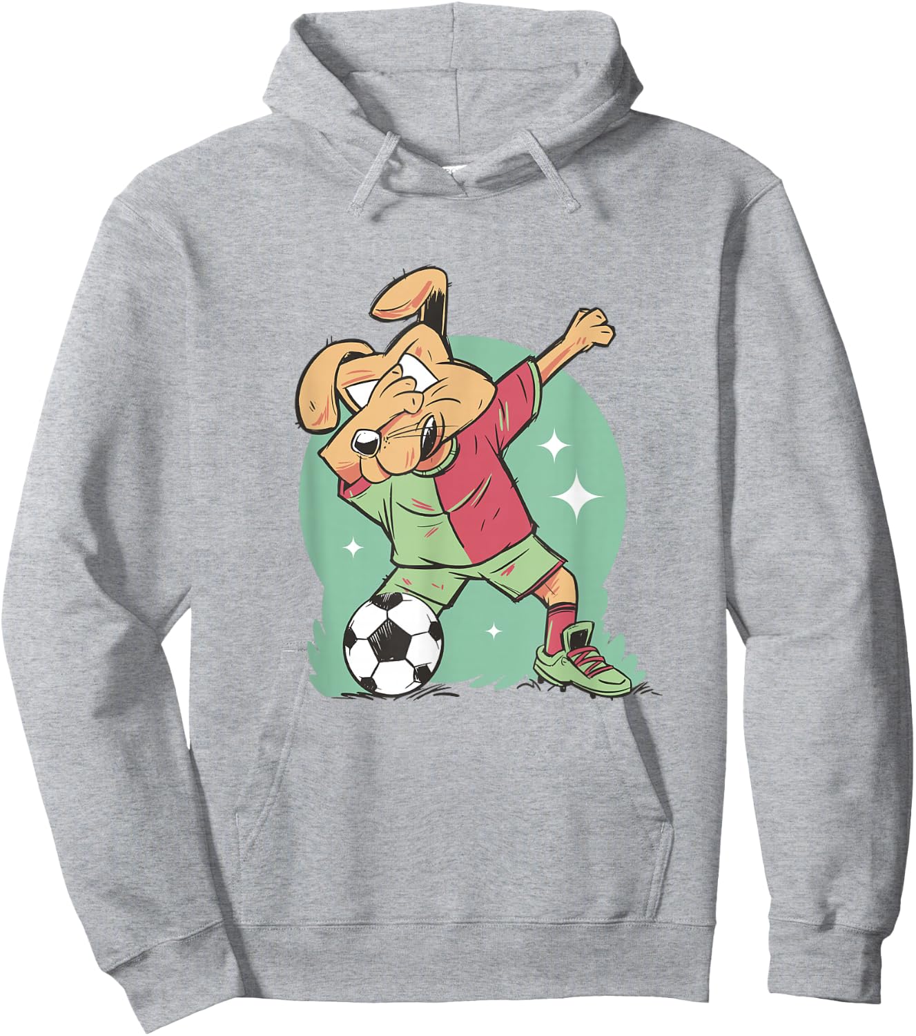 Dog Playing Soccer And Dabbing Sport Funny Football Hoodie - Hoodie | Ash