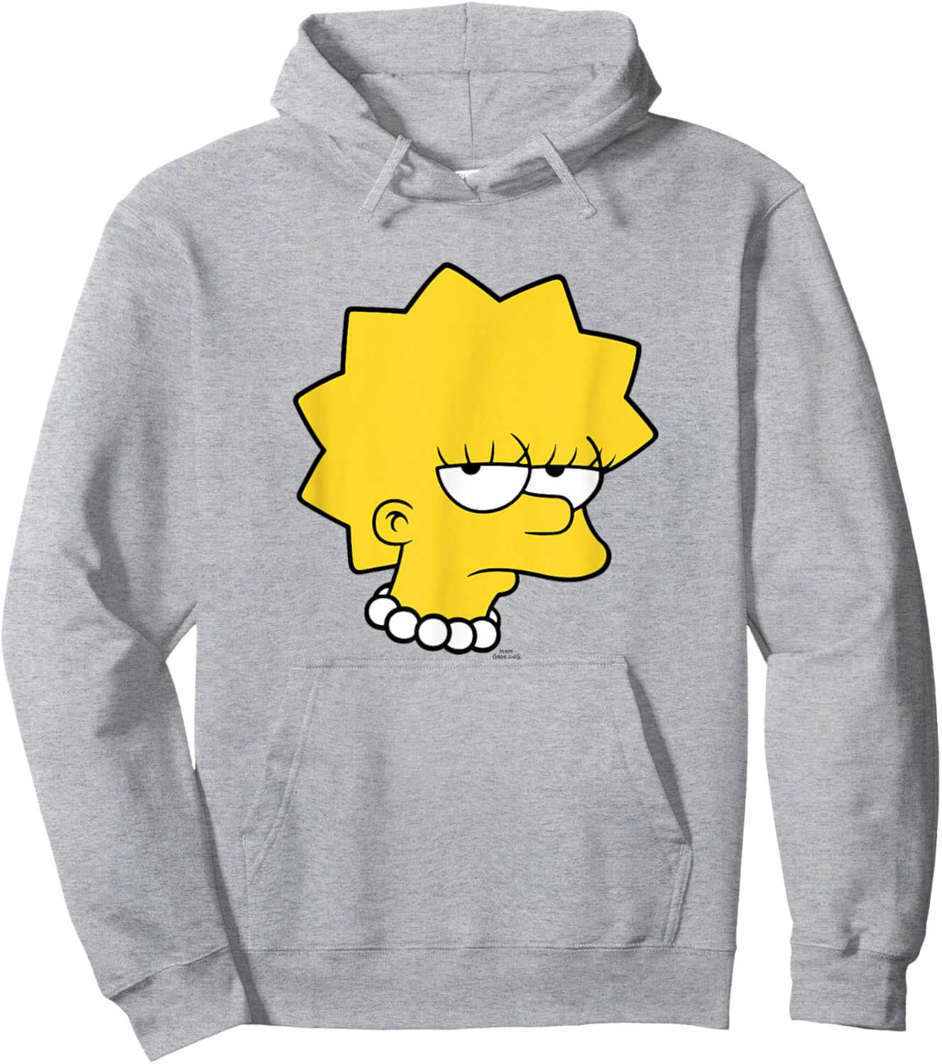 The Simpsons Lisa Simpson Bored Big Face Hoodie - Hoodie | Ash