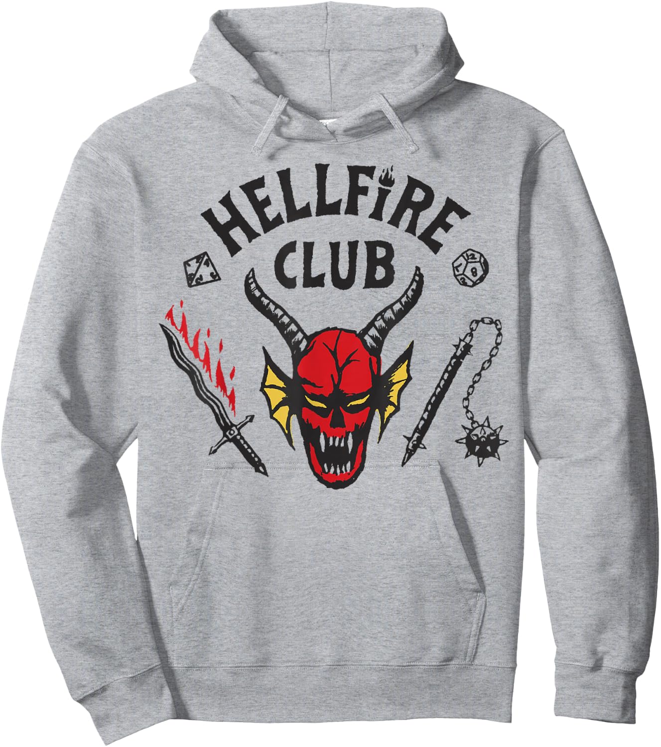 Stranger Things 4 Hellfire Club Logo Hoodie - Hoodie | Ash