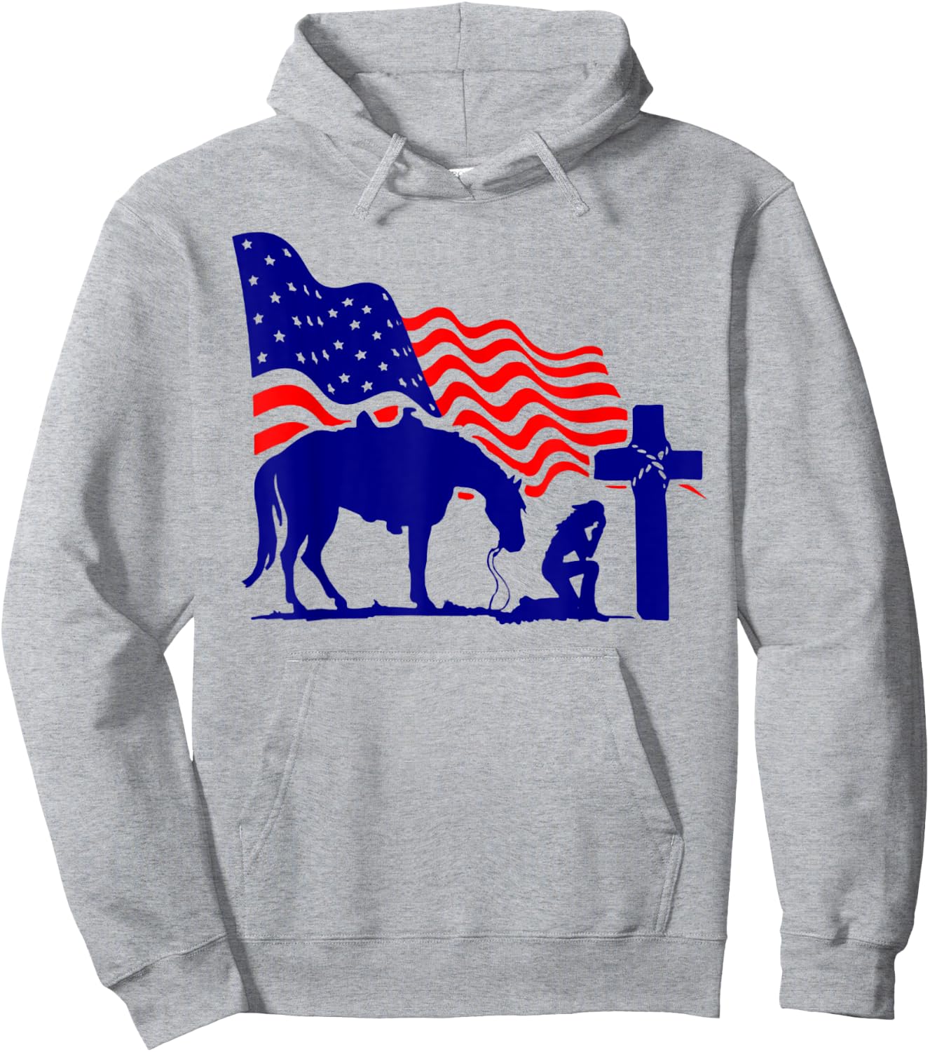 For Praying Cowgirl Horse Cross Christian Prayers Believers Hoodie - Hoodie | Ash
