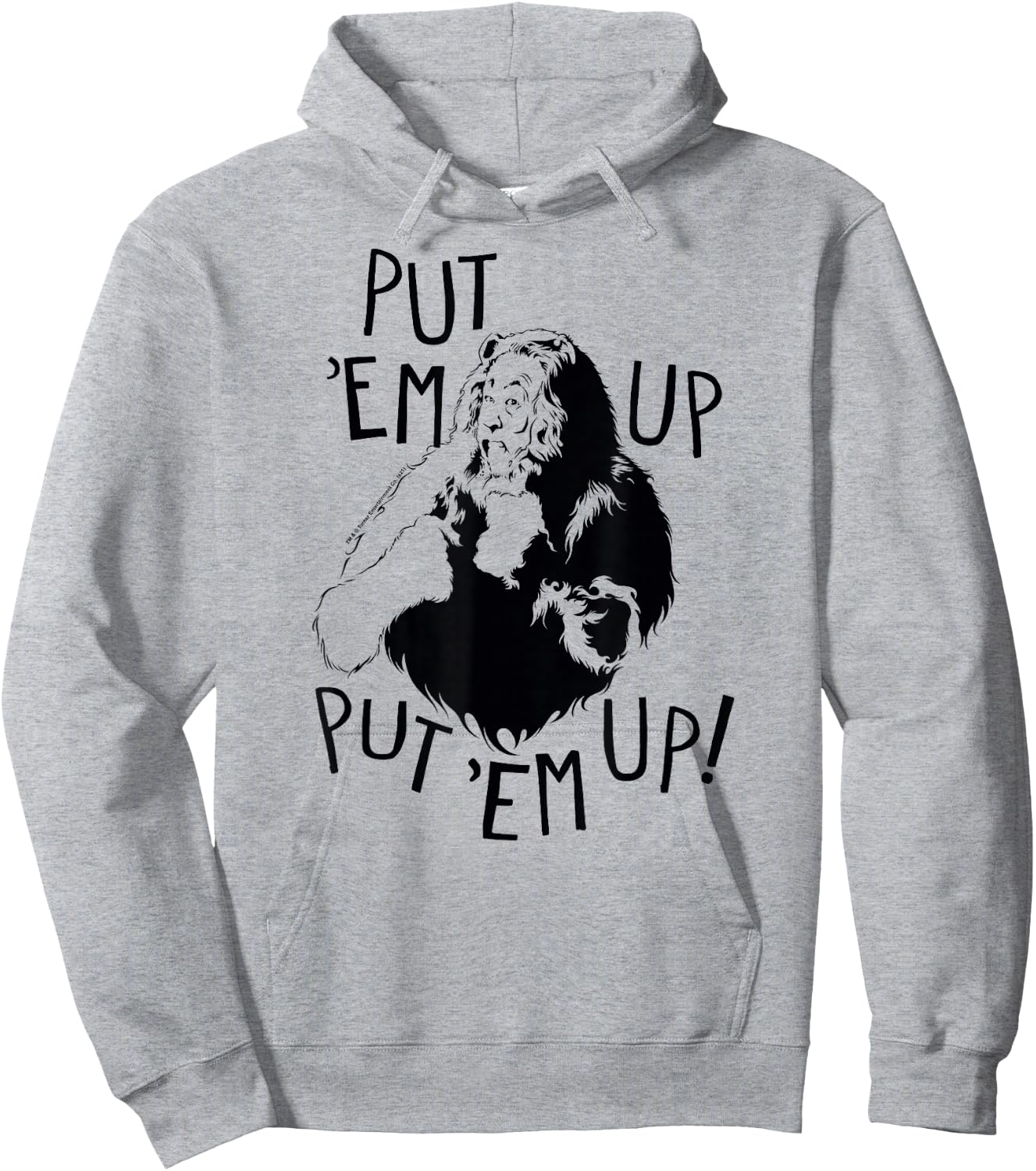 Wizard of Oz Cowardly Lion Put Em Up Fight Pose Retro Movie Hoodie - Hoodie | Ash