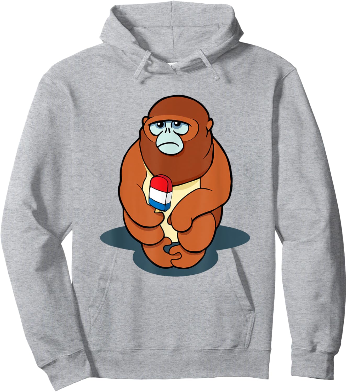 Snub Nosed Monkey Funny Monkey Ice Pop Hoodie - Hoodie | Ash