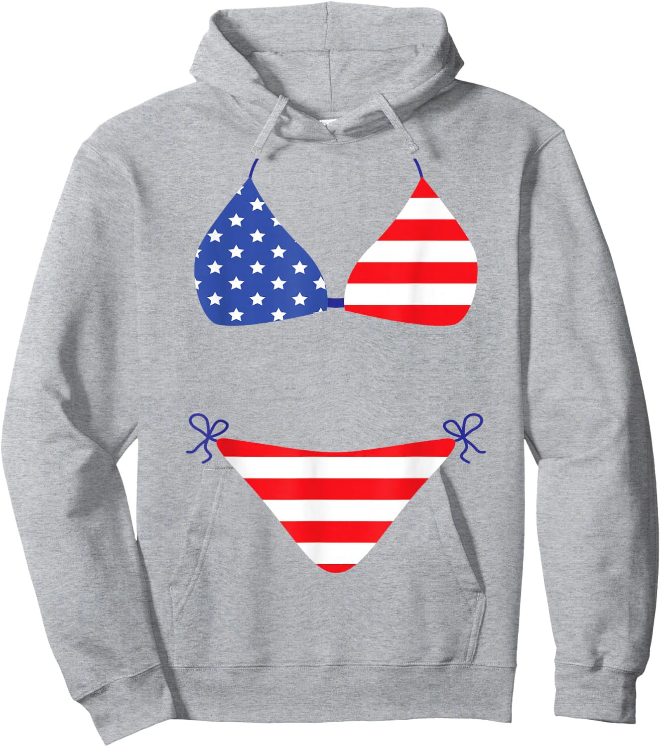 Bikini Funny Cover Up Swimsuit 4th of July American Flag Gag Hoodie - Hoodie | Ash