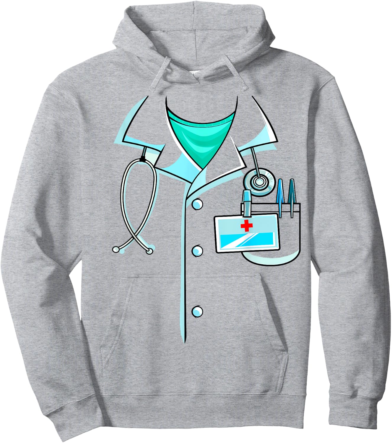 Doctor Costume Halloween White Lab Coat Men Women Kids Hoodie - Hoodie | Ash