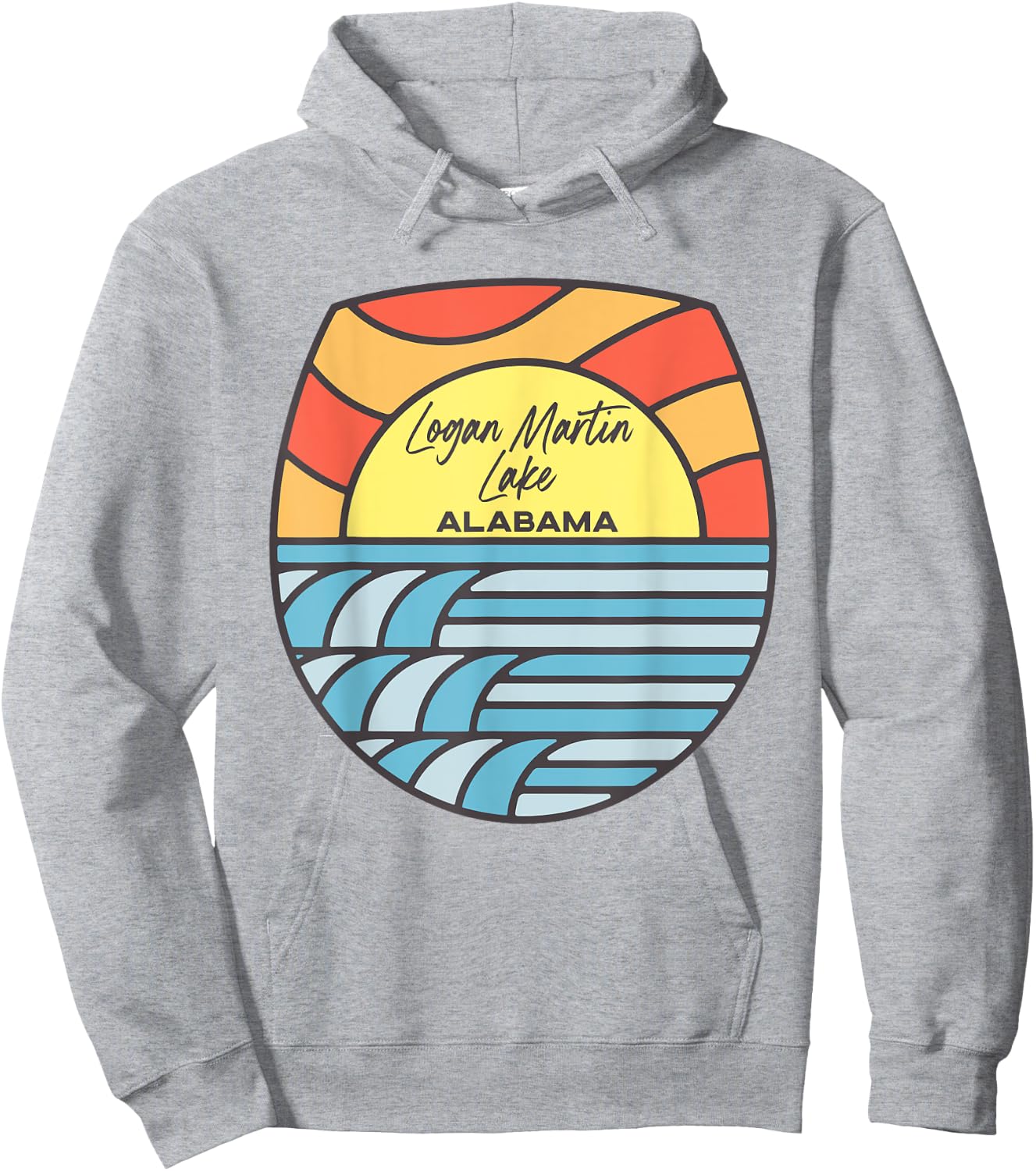 Logan Martin Lake Alabama AL Sunset Souvenir Hoodie - Hoodie | Ash