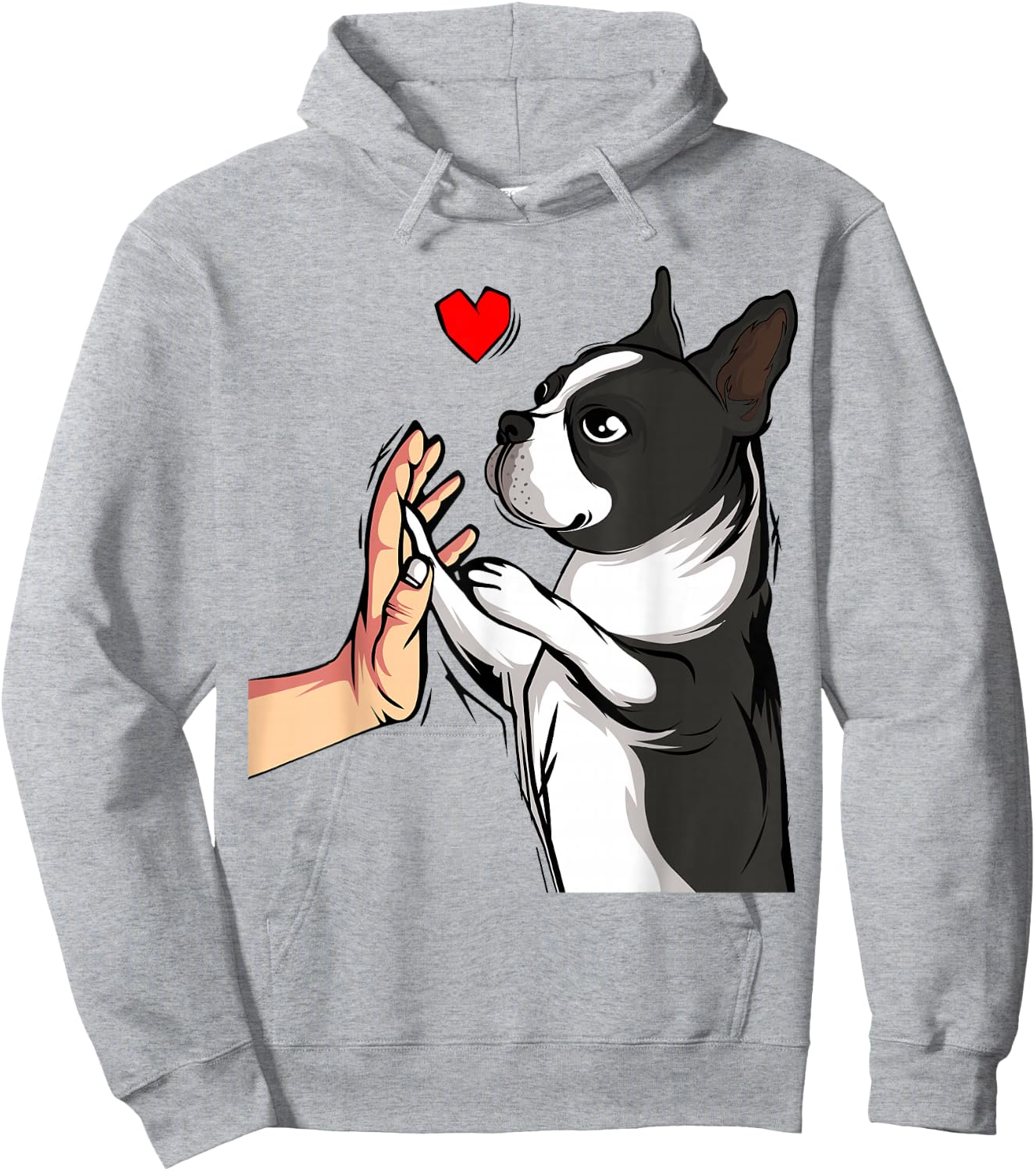 Boston Terrier Love Bostie Dog Mom Funny Girls Small Hoodie - Hoodie | Ash