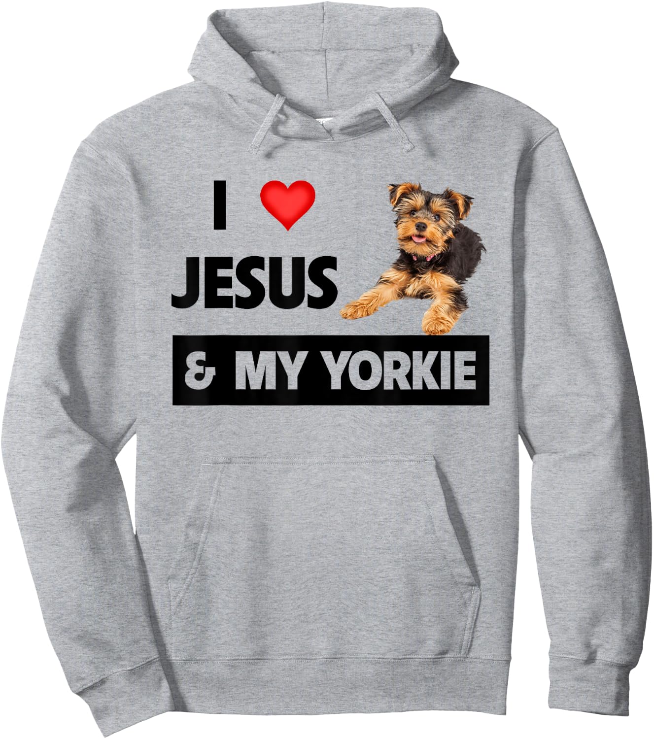 I Love Jesus and My Yorkie Dog Mom Dad Pet Parent Christians Hoodie - Hoodie | Ash