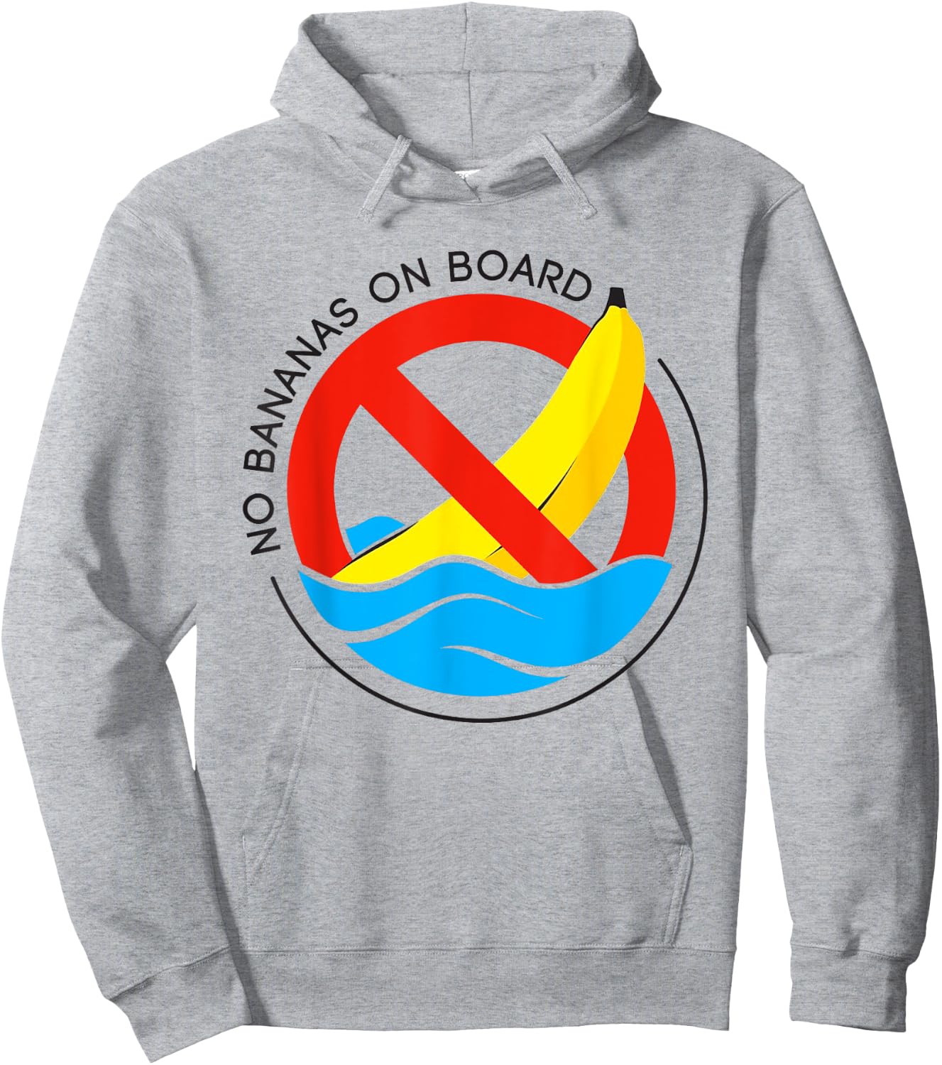Man Fishing No Bananas On Board Hoodie - Hoodie | Ash
