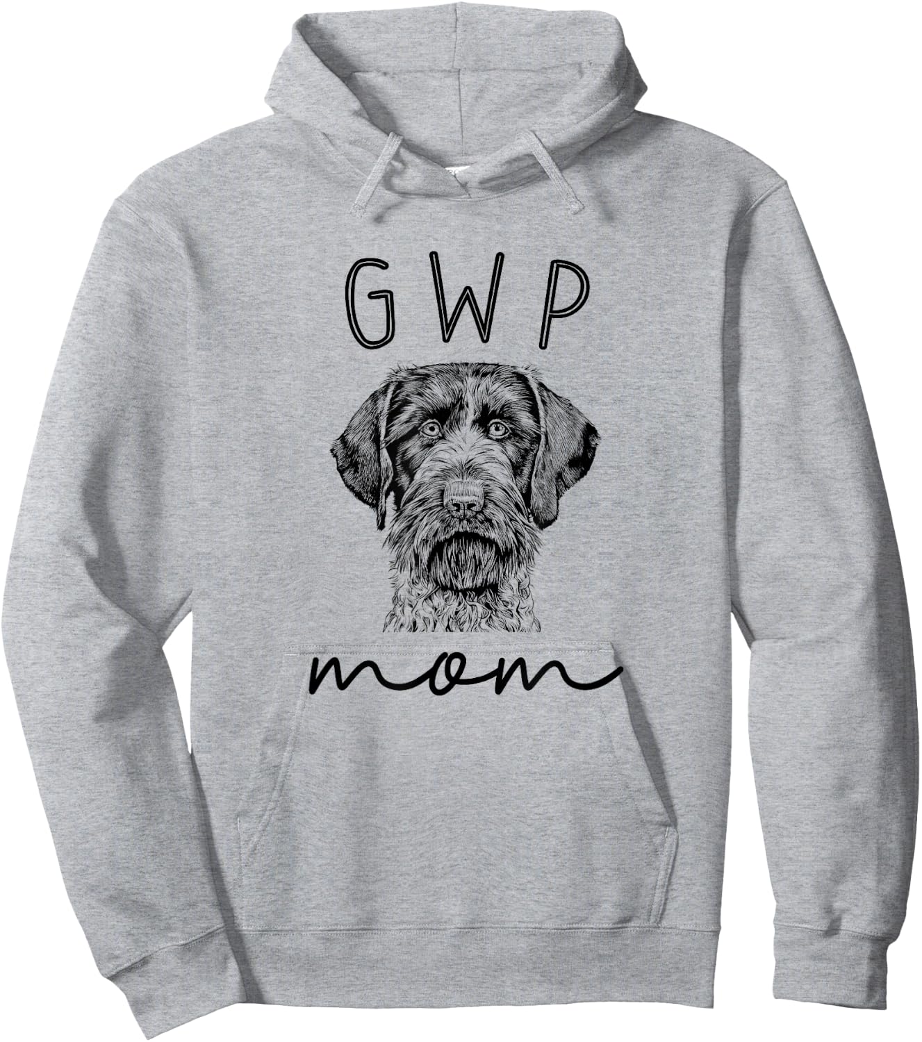 GWP Mom German Wirehaired Pointer Dog Mother Hoodie - Hoodie | Ash
