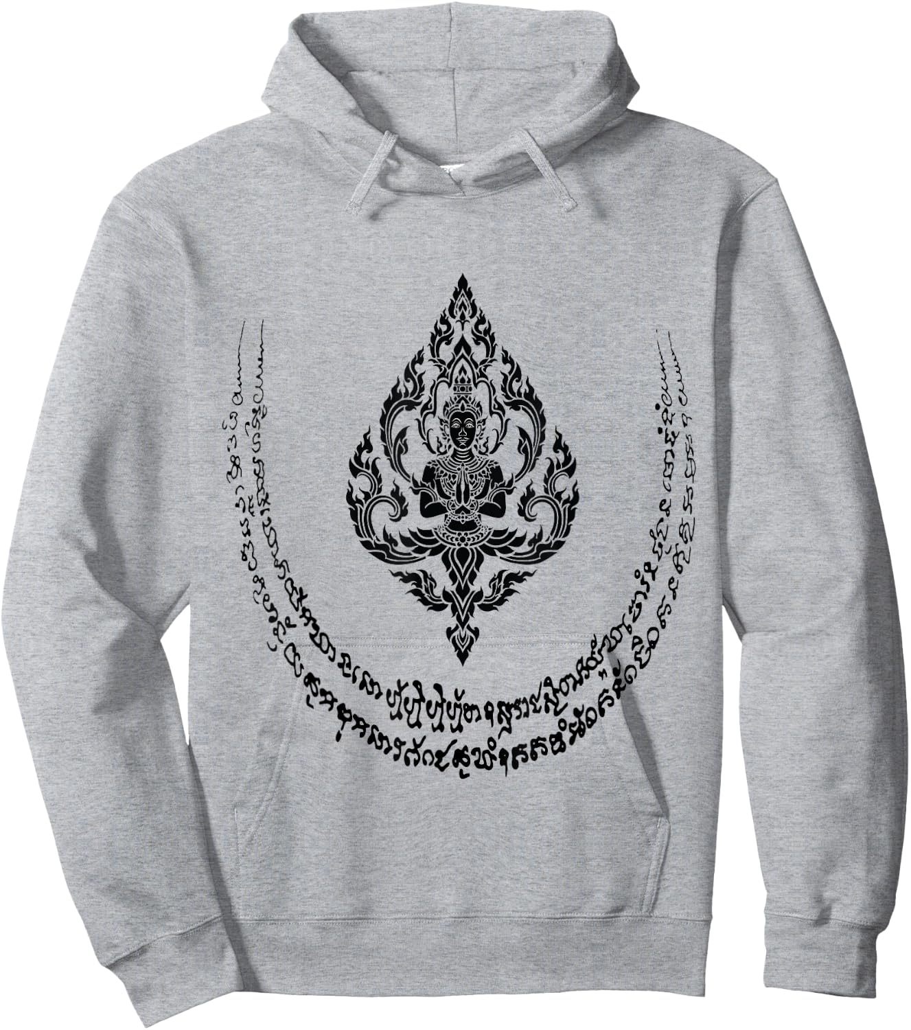 Thai Design Thailand Fashion Magical Thai Tattoos Sak Yant Hoodie - Hoodie | Ash