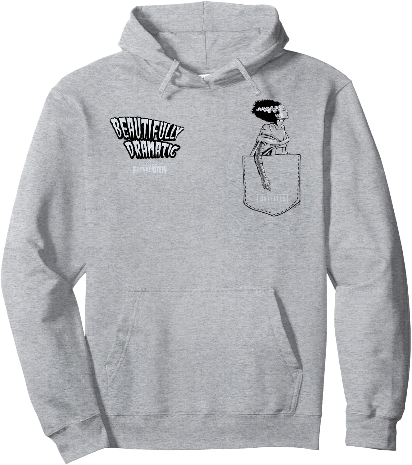 Universal Monsters Bride Beautifully Dramatic Pocket Hoodie - Hoodie | Ash