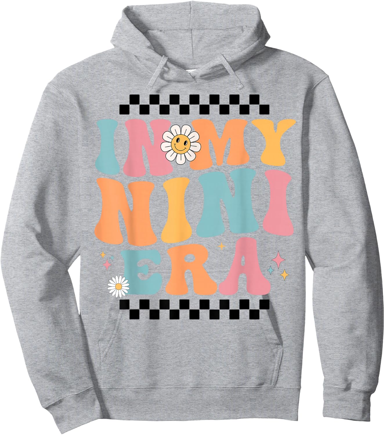 In My Nini Era Baby Announcement for Grandma Mother's Day Hoodie - Hoodie | Ash