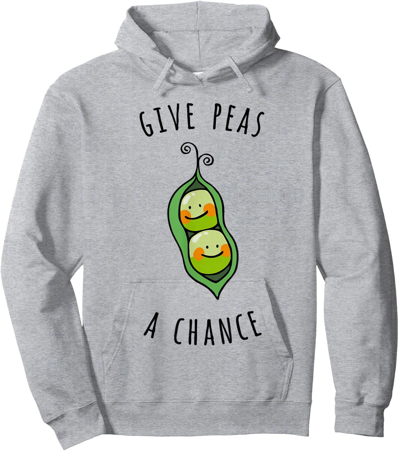 Give Peas A Chance Peace Vegetable Vegetarian Vegan Hoodie - Hoodie | Ash