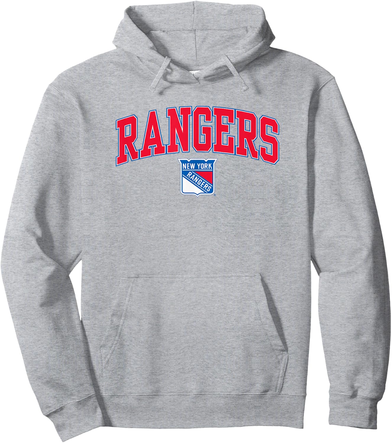New York Rangers Arch Over Gray Officially Licensed Hoodie - Hoodie | Ash