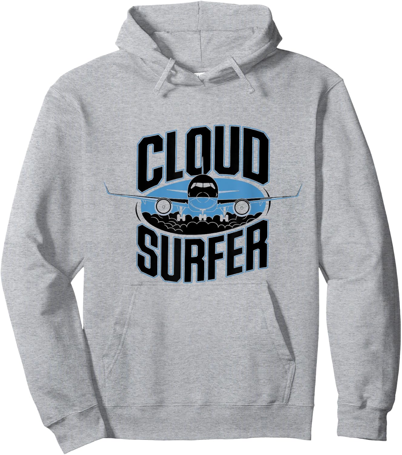 Cloud Surfer Airplane Fly Aviation Flying Plane Enthusiast Hoodie - Hoodie | Ash