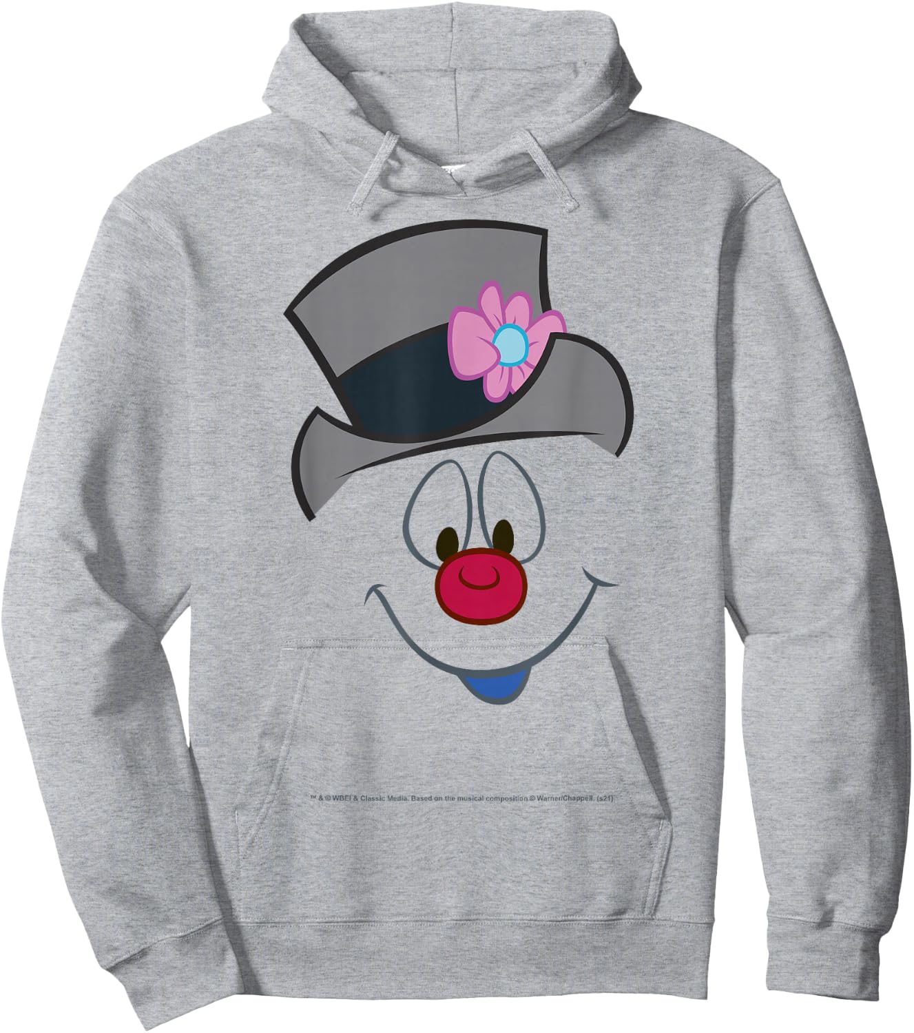 Frosty The Snowman Christmas Big Face Hoodie - Hoodie | Ash