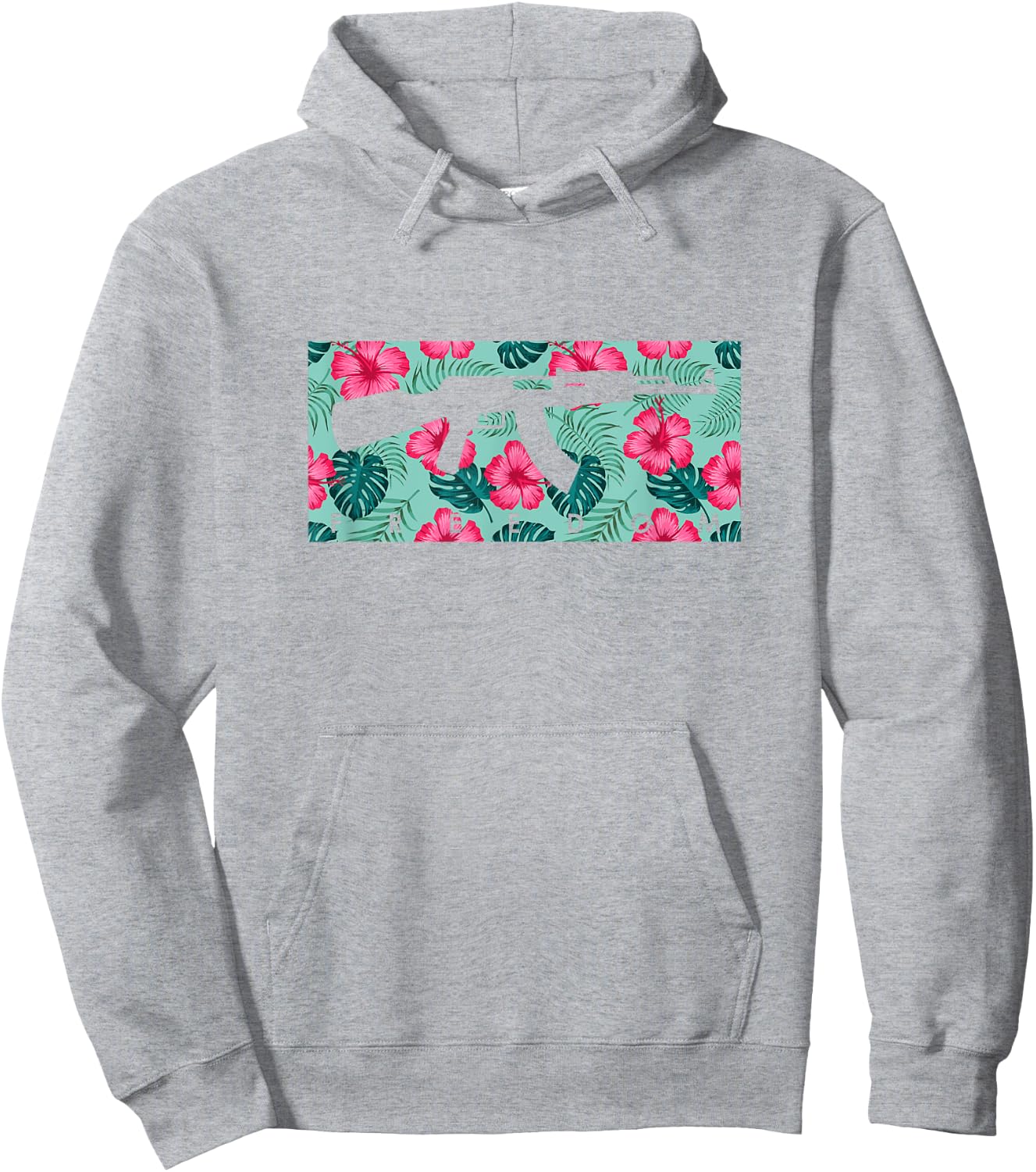 Tropical Gun Lover Firearm Beach Hawaiian Gift Aloha AK47 Men Women Hoodie - Hoodie | Ash