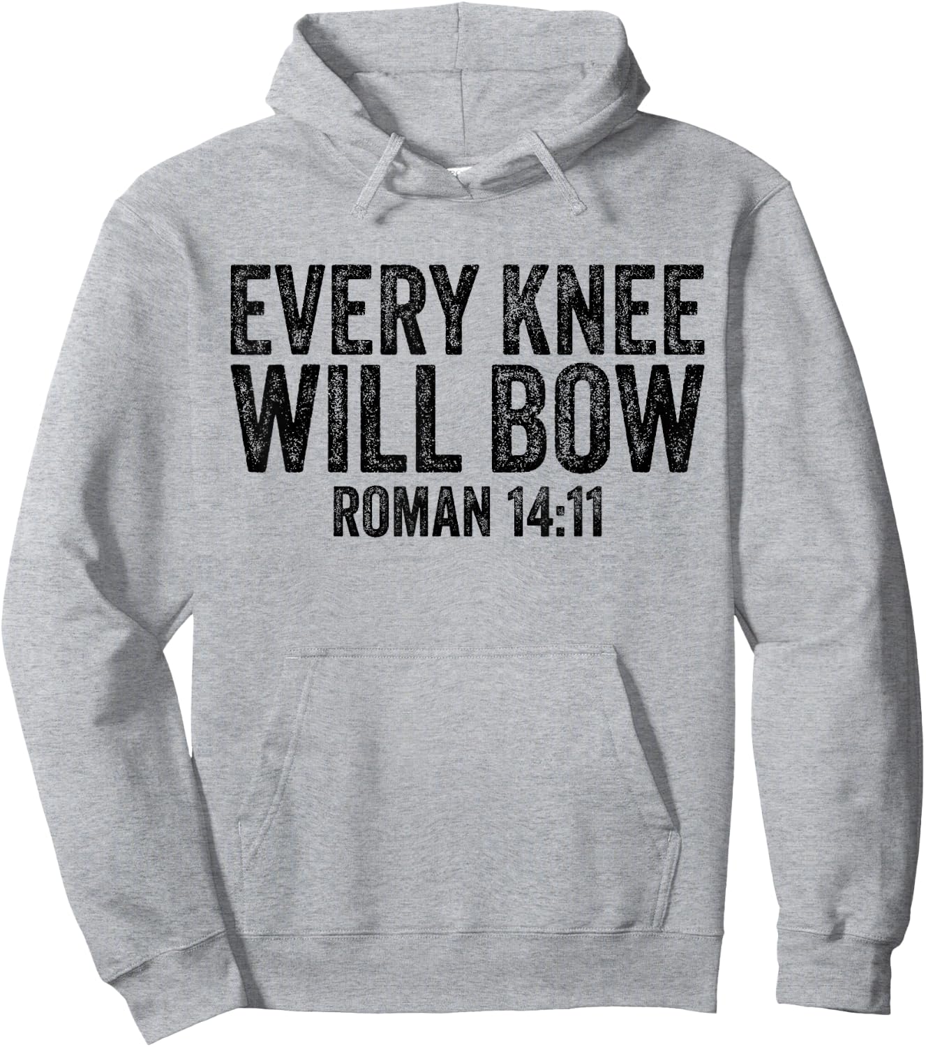 Christian Bible Verse Quote Every Knee Will Bow Roman 14:11 Hoodie - Hoodie | Ash