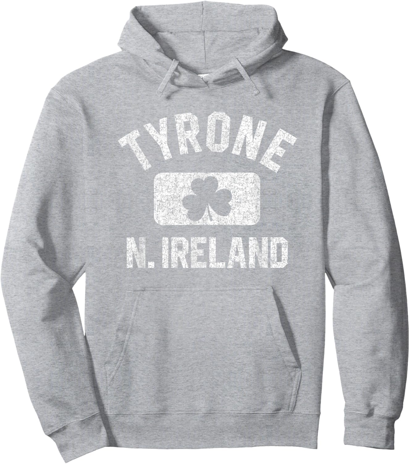 Tyrone N. Ireland Gym Style Green w Distressed White Print Hoodie - Hoodie | Ash