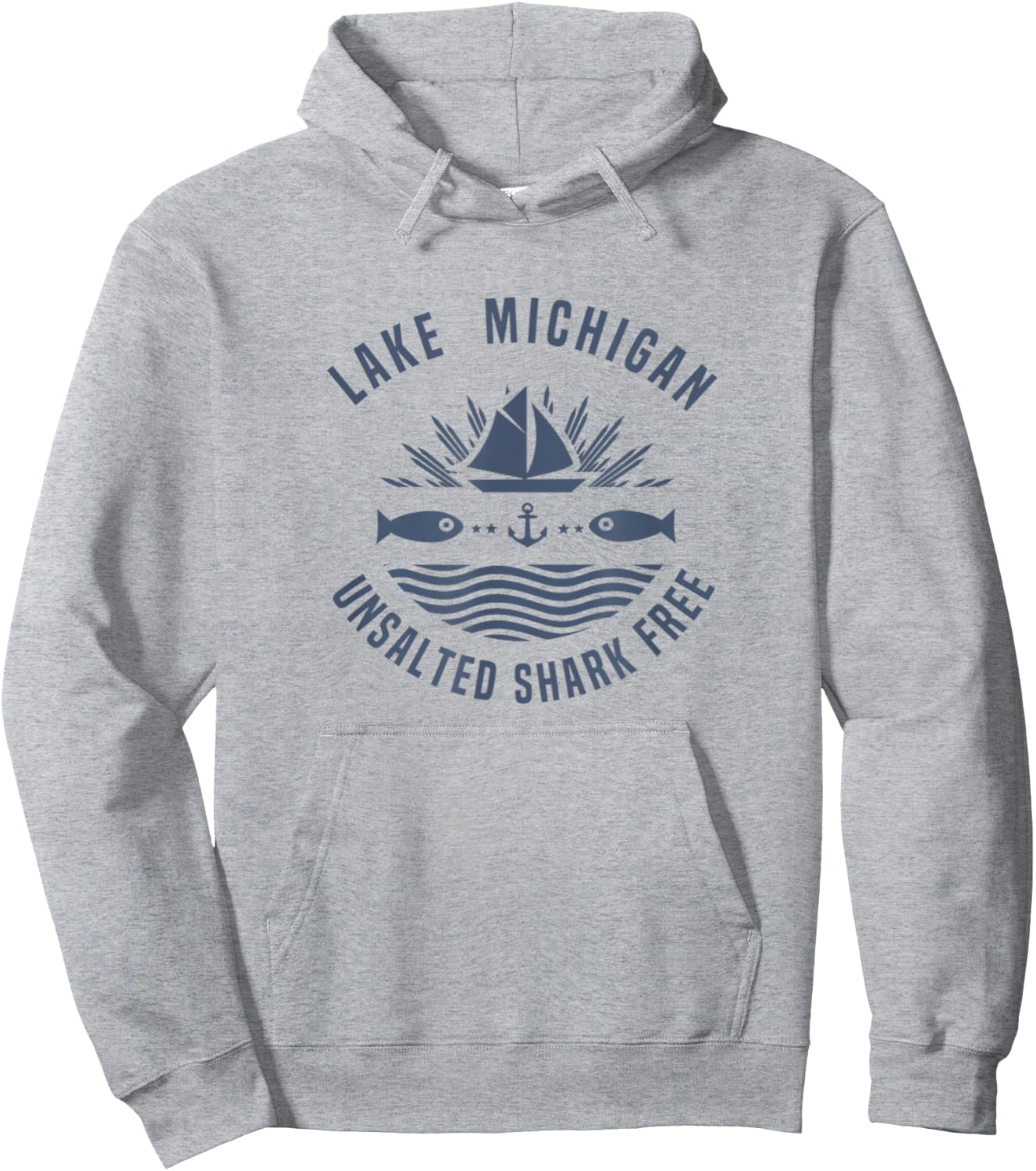 Lake Michigan Unsalted Shark Free shirt Great Lakes Hoodie - Hoodie | Ash