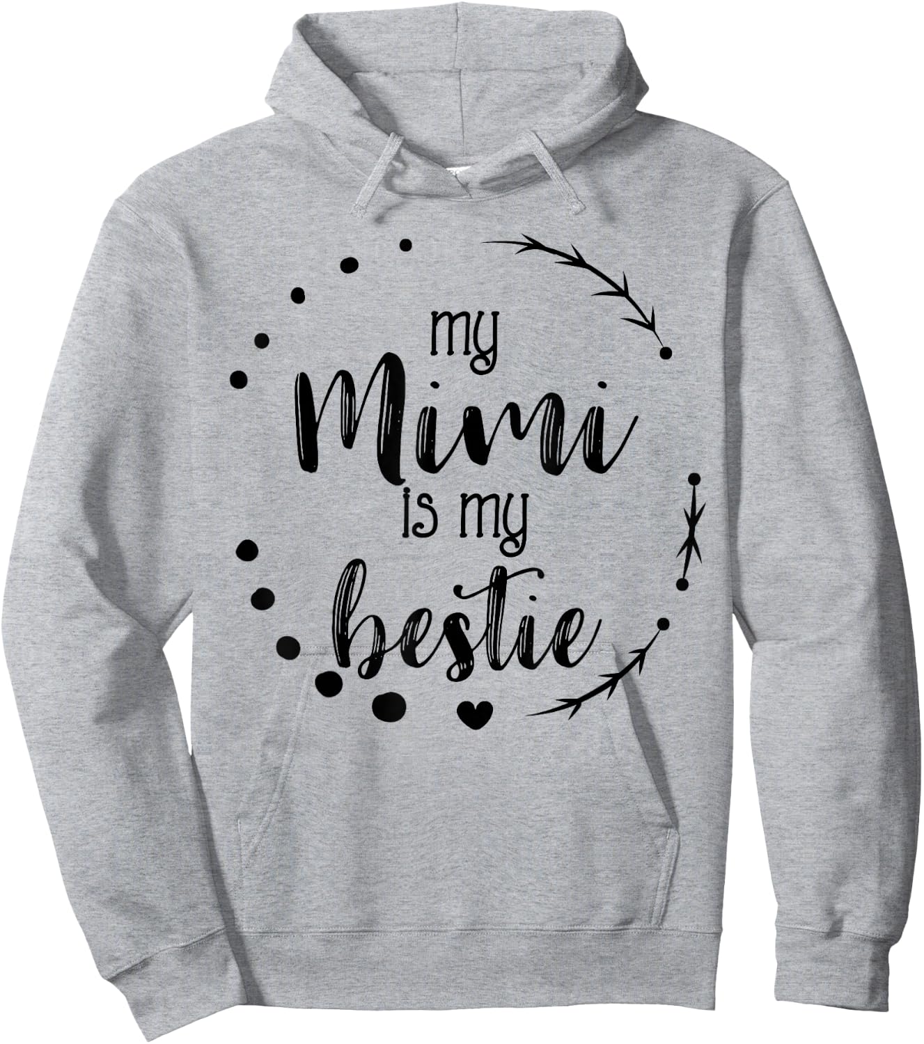 My Mimi is My Bestie Cute Mother's Day Apparel Granddaughter Hoodie - Hoodie | Ash
