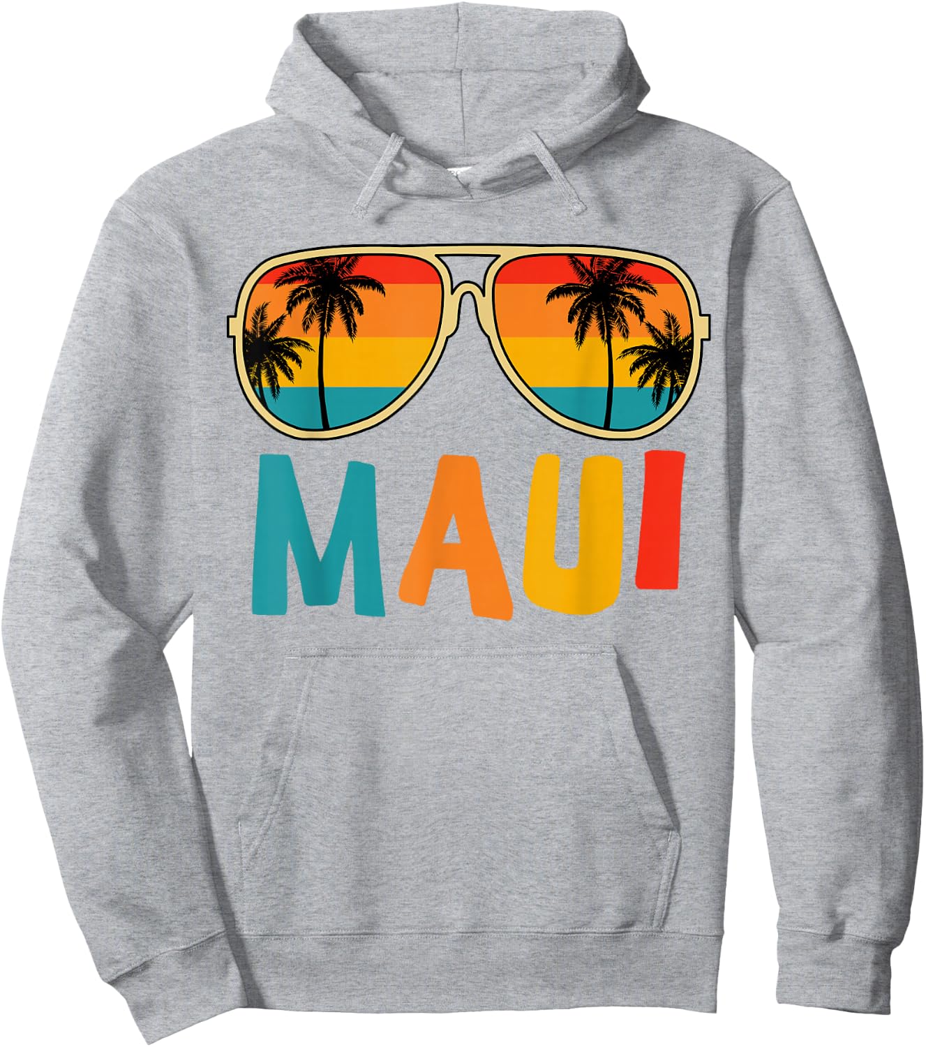 Maui T Shirt Hawaiian Sunglasses Kids Men Women Summer Beach Hoodie - Hoodie | Ash