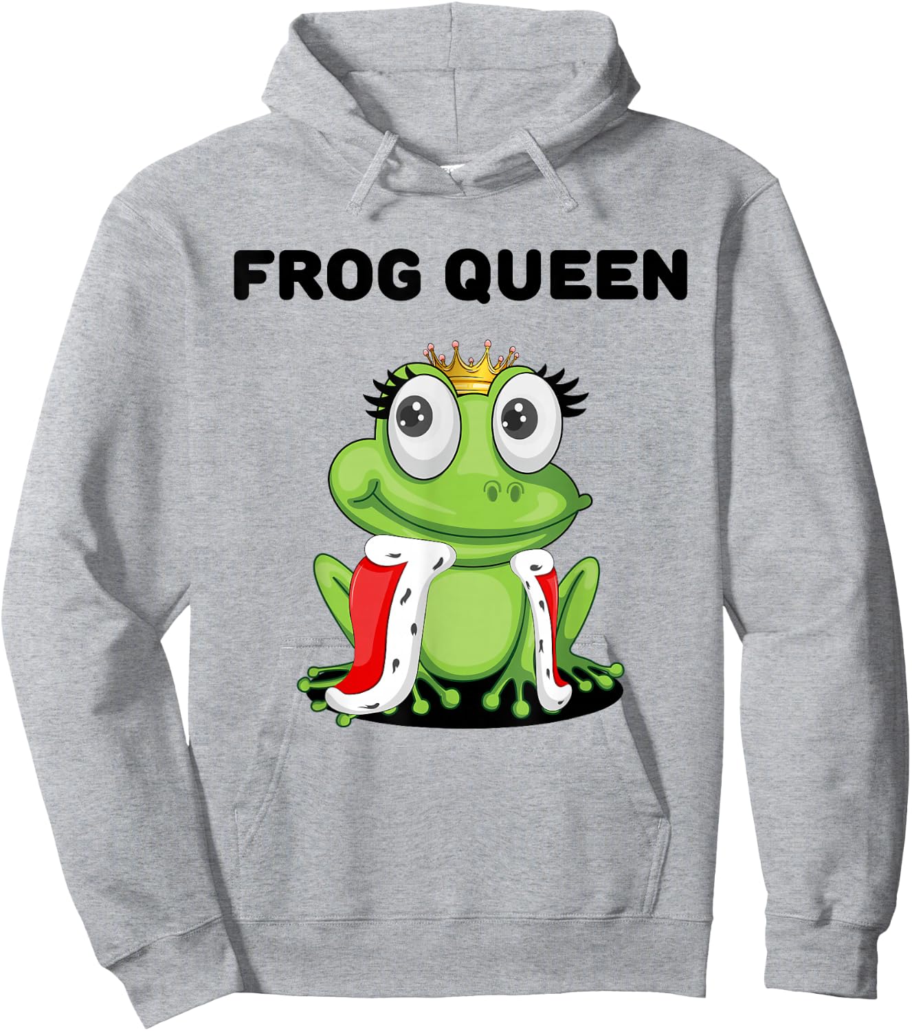 Frog Queen | Girls Frog | Frog Hoodie - Hoodie | Ash