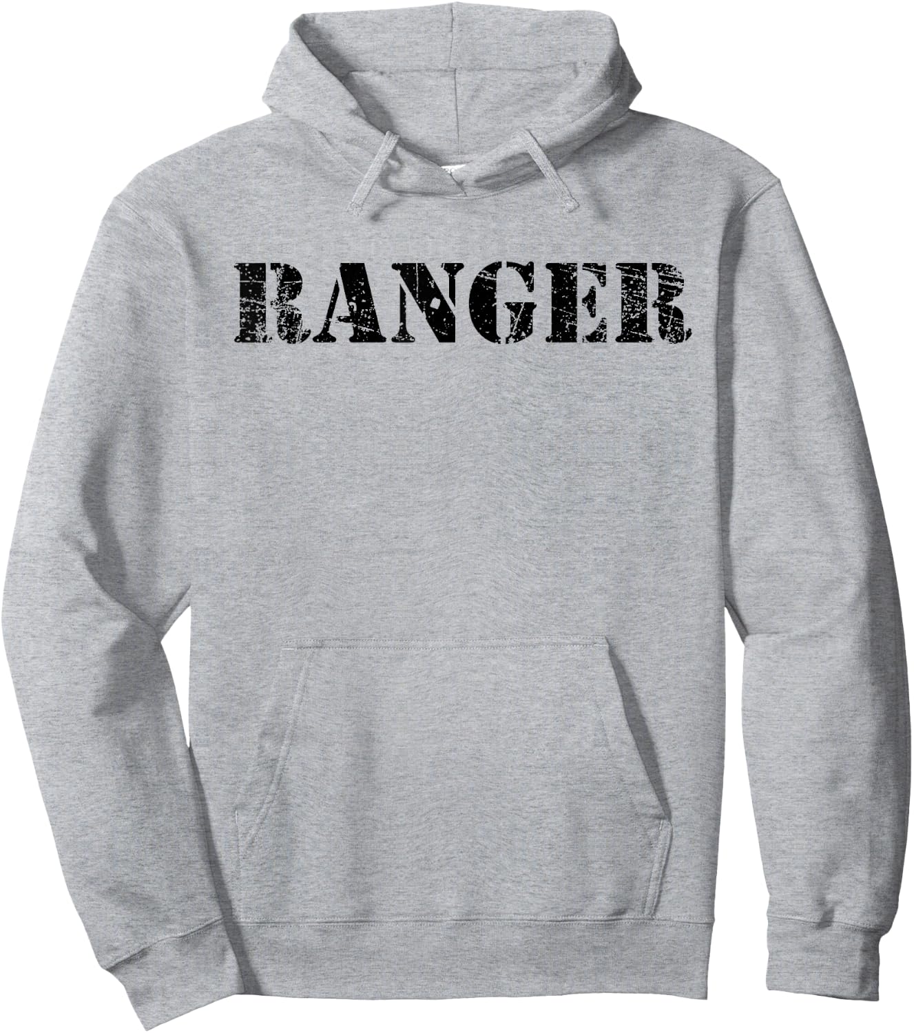 Vintage Ranger Classic Retro USA Military Distressed Hoodie - Hoodie | Ash