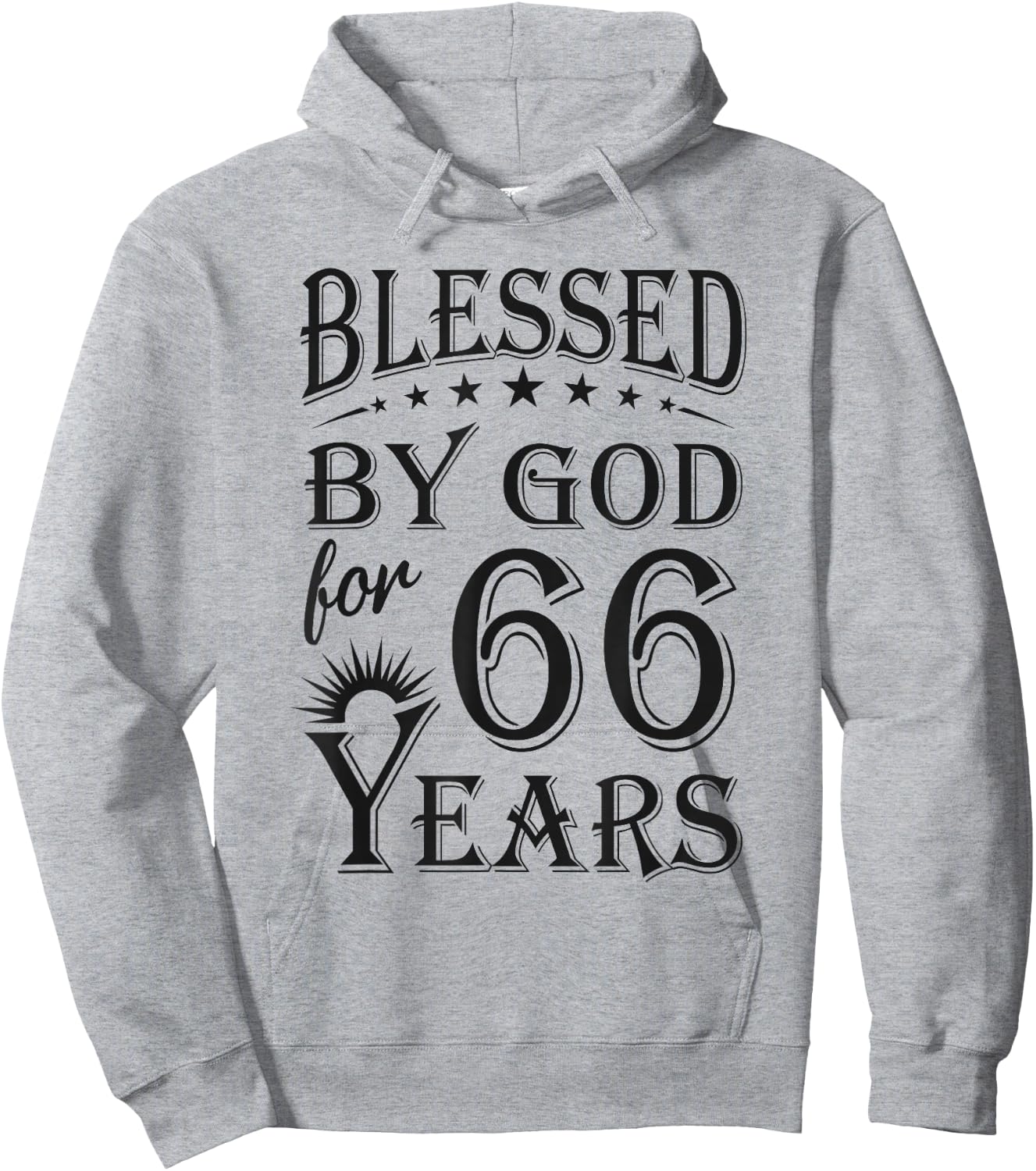 Vintage Blessed by God for 66 years Happy 66th Birthday Hoodie - Hoodie | Ash
