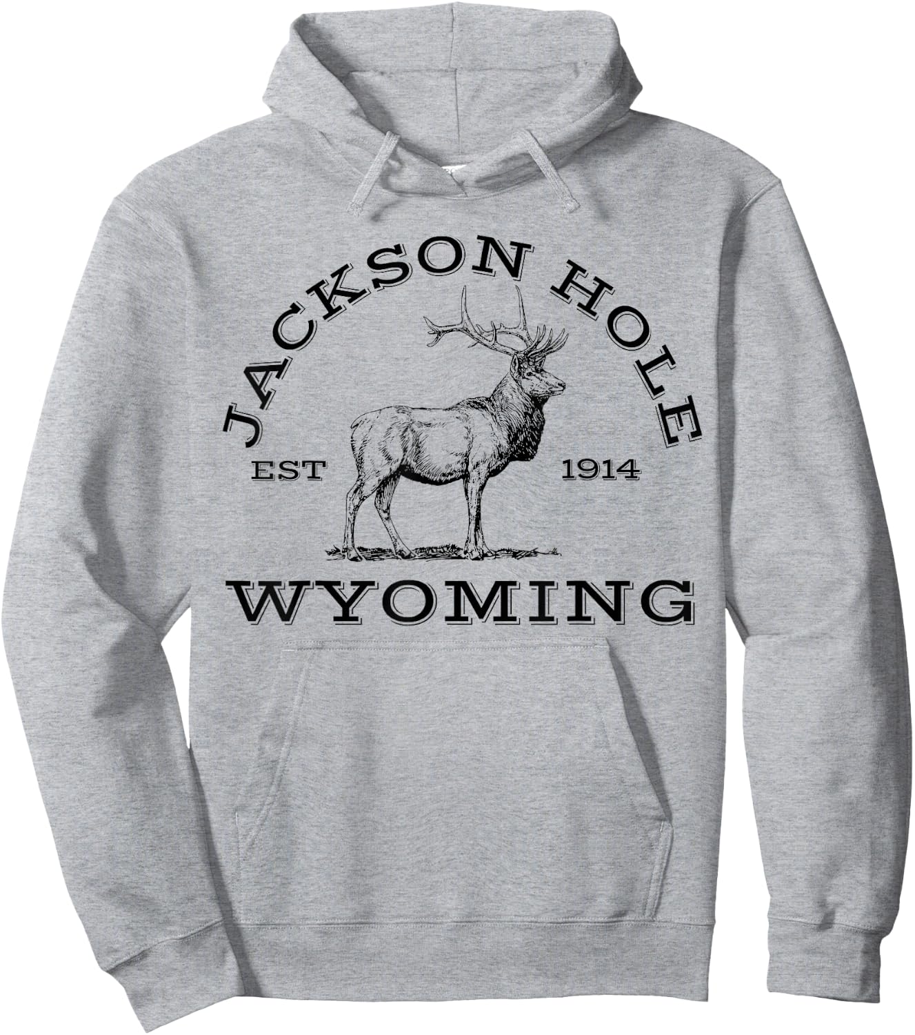 Jackson Hole Wyoming Elk Hike Outdoors Hoodie - Hoodie | Ash