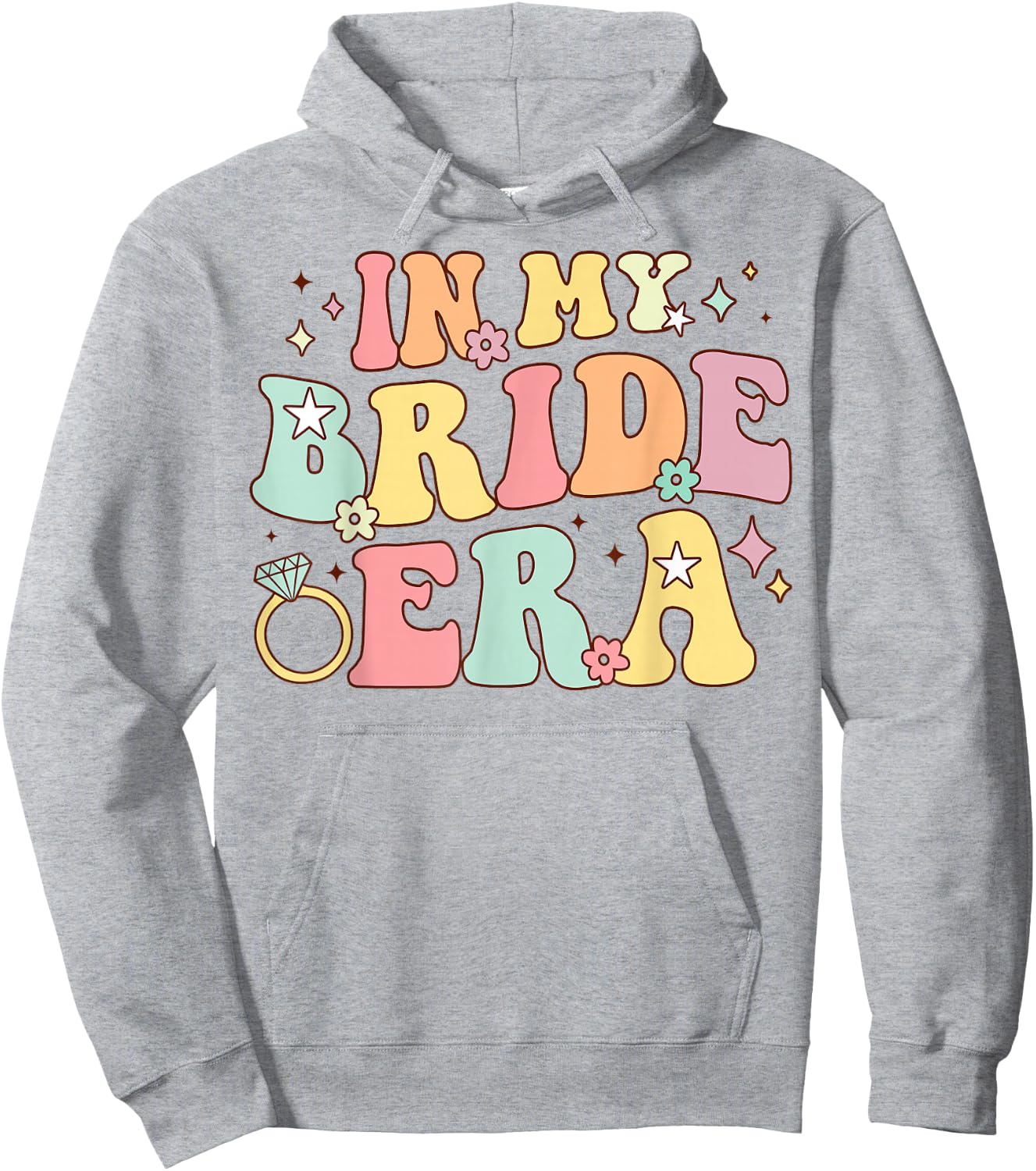 in My Bride Era Groovy Wedding Engagement Bachelorette Party Hoodie - Hoodie | Ash