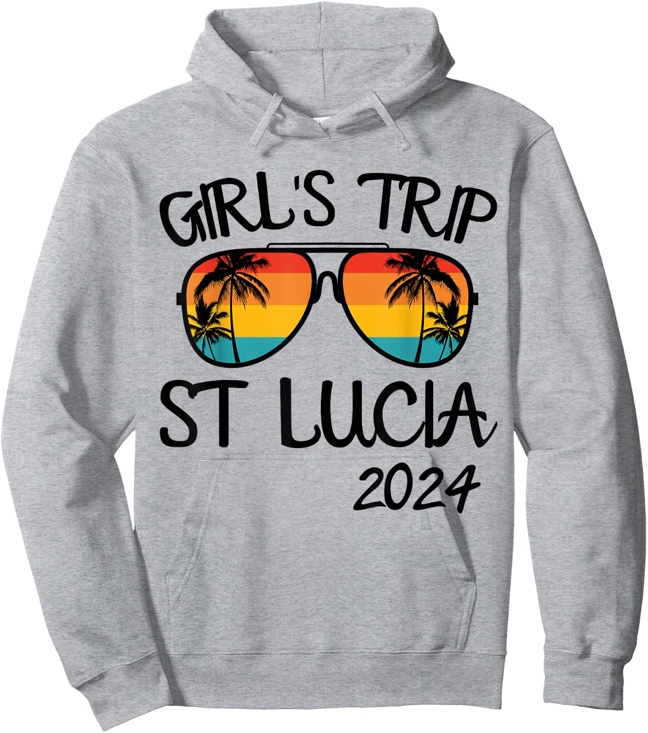 Girls Trip St Lucia 2024 Summer Vacation Matching Hoodie - Hoodie | Ash