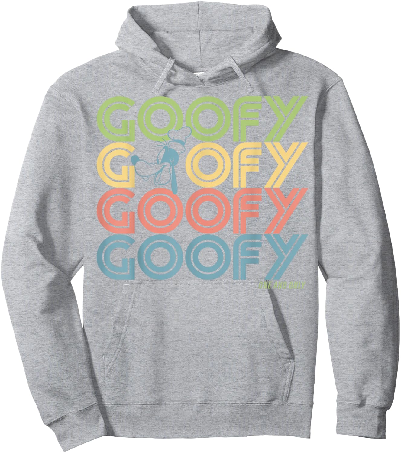Disney Goofy Retro Name Stack Hoodie - Hoodie | Ash