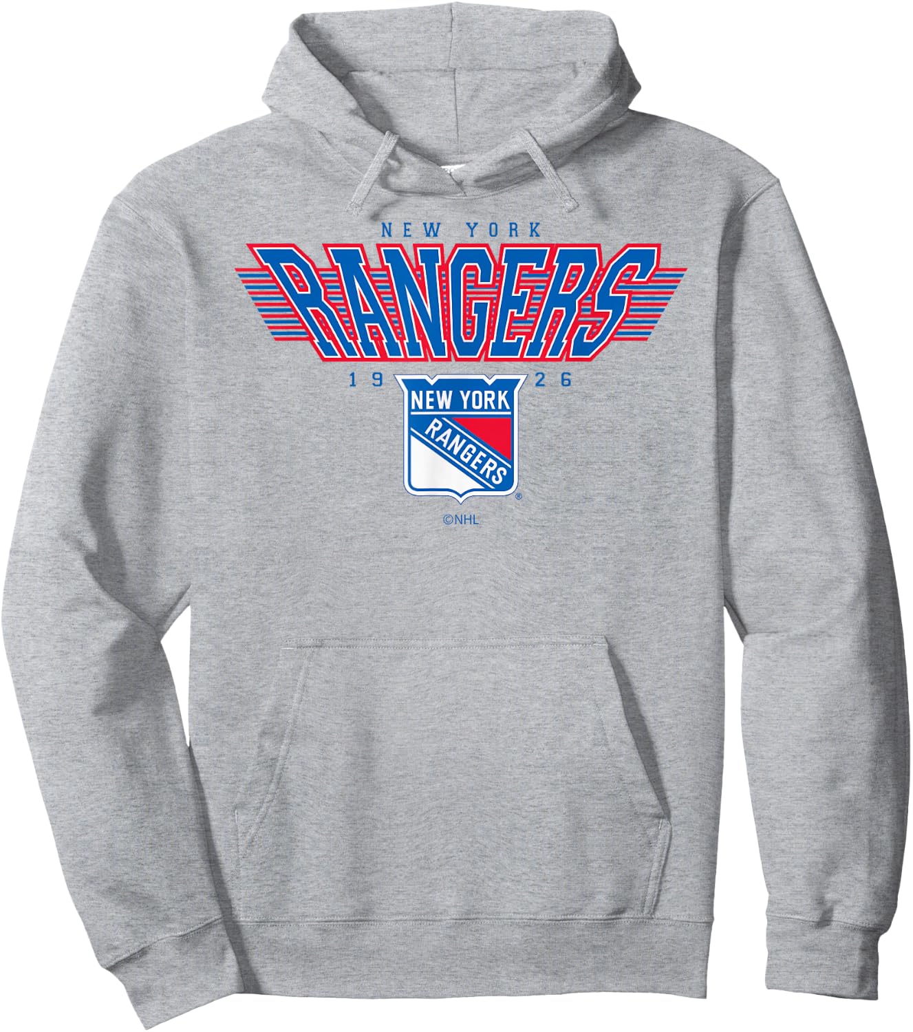 New York Rangers Laser Gray Officially Licensed Hoodie - Hoodie | Ash