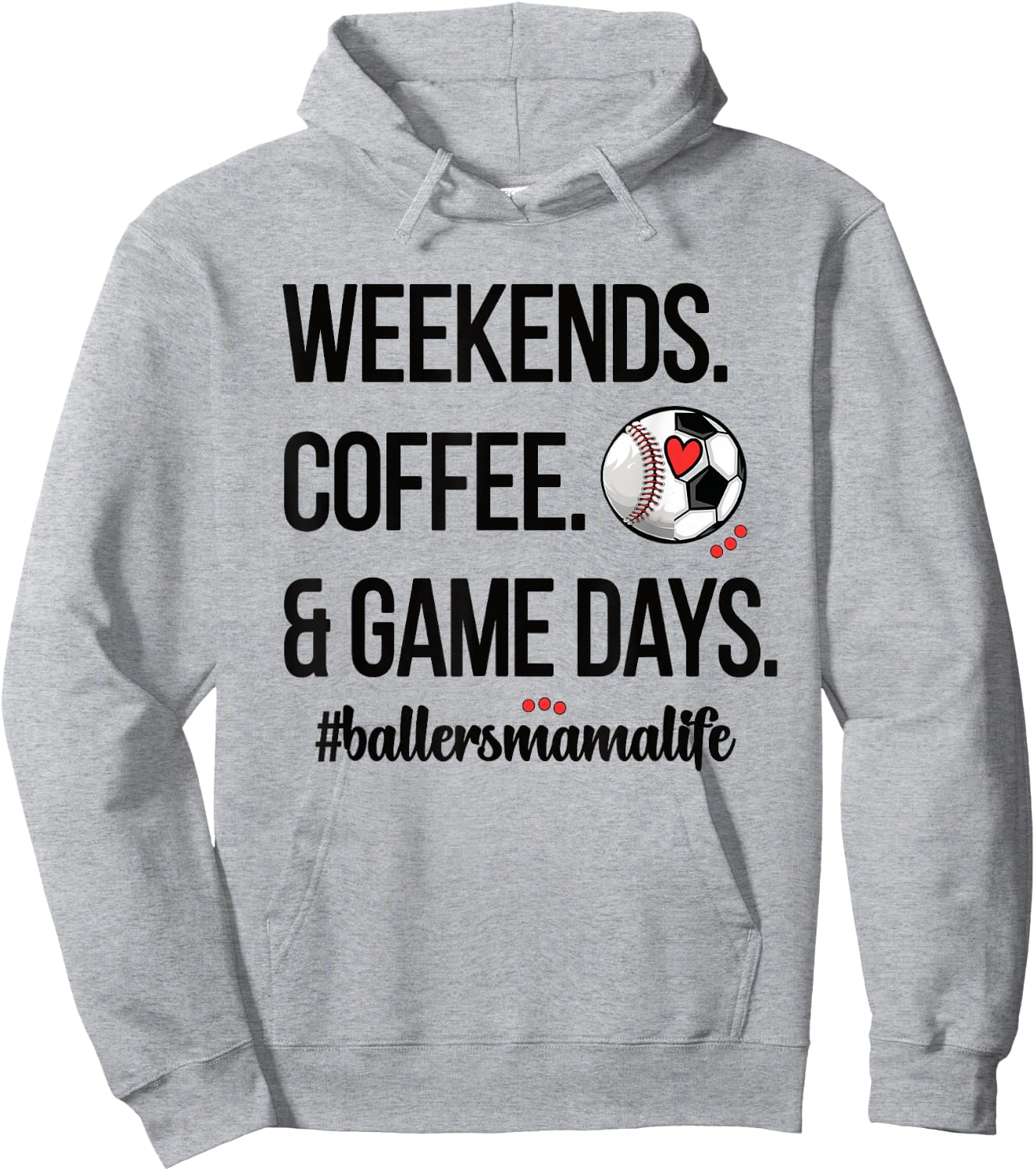 Baseball Soccer Mom Proud Ball Mama Baller Mother Hoodie - Hoodie | Ash