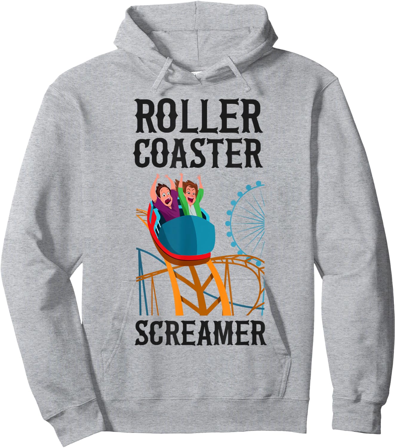 Roller Coaster Roller Coaster Screamer Hoodie - Hoodie | Ash