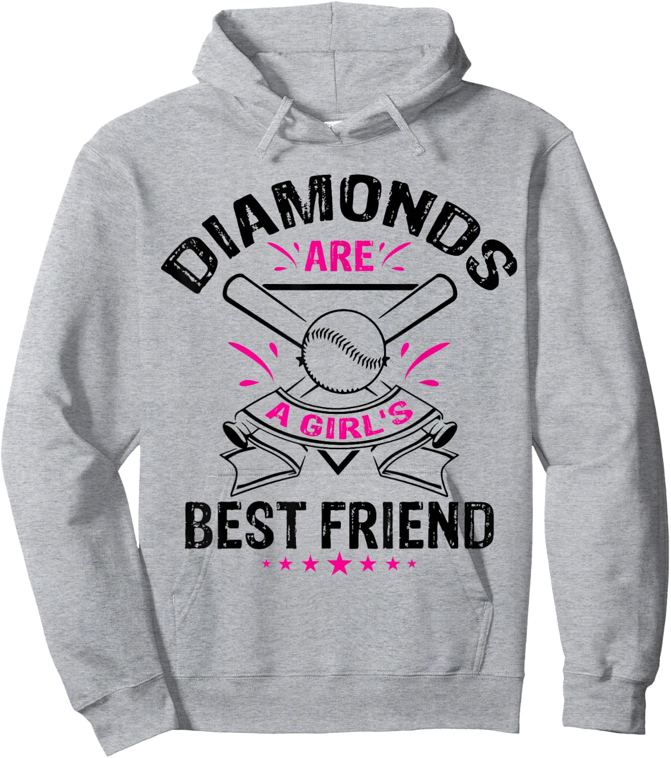 Diamonds are a Girl's Best Friend | Baseball Team Hoodie - Hoodie | Ash