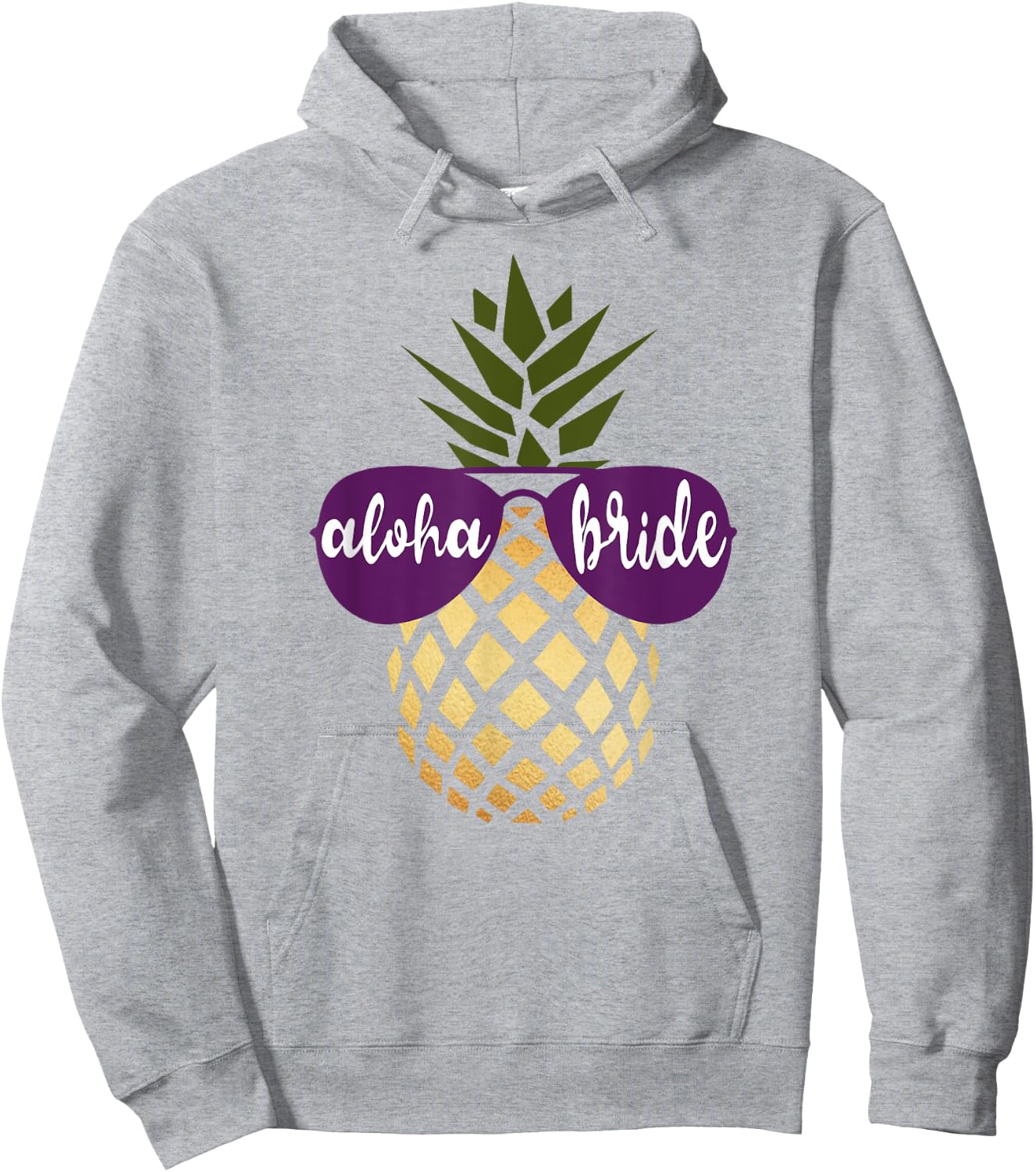 Aloha Bride Pineapple Hawaiian Gold Bachelorette Shirt Hoodie - Hoodie | Ash